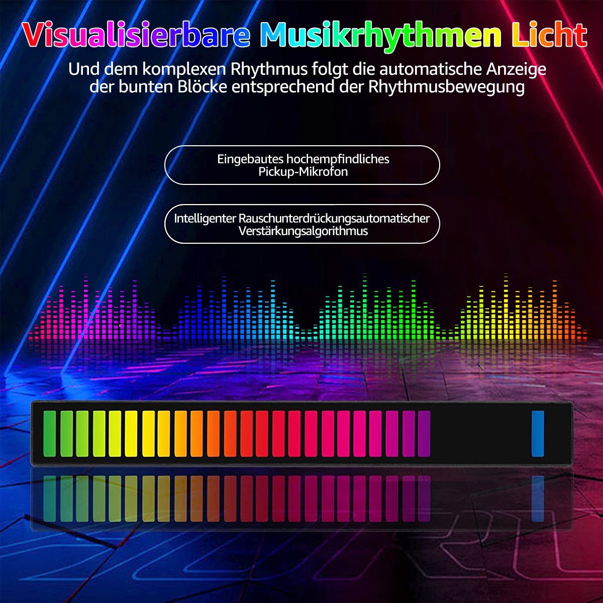 Bit Smarte Level Musik LED Anzeige Lampe Licht LED-Leuchte, 7Magic 32 RGB