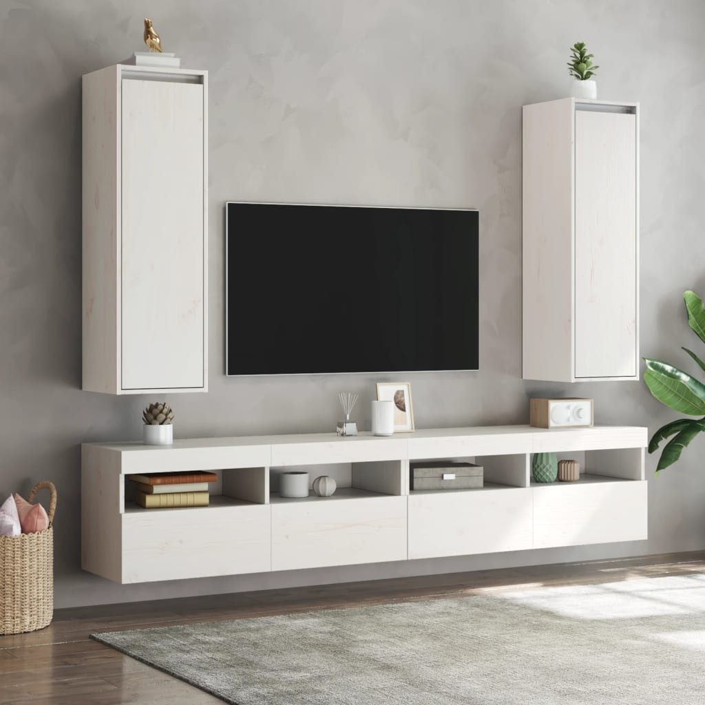 vidaXL Regal Wandschränke 2 Stk. Weiß günstig online kaufen