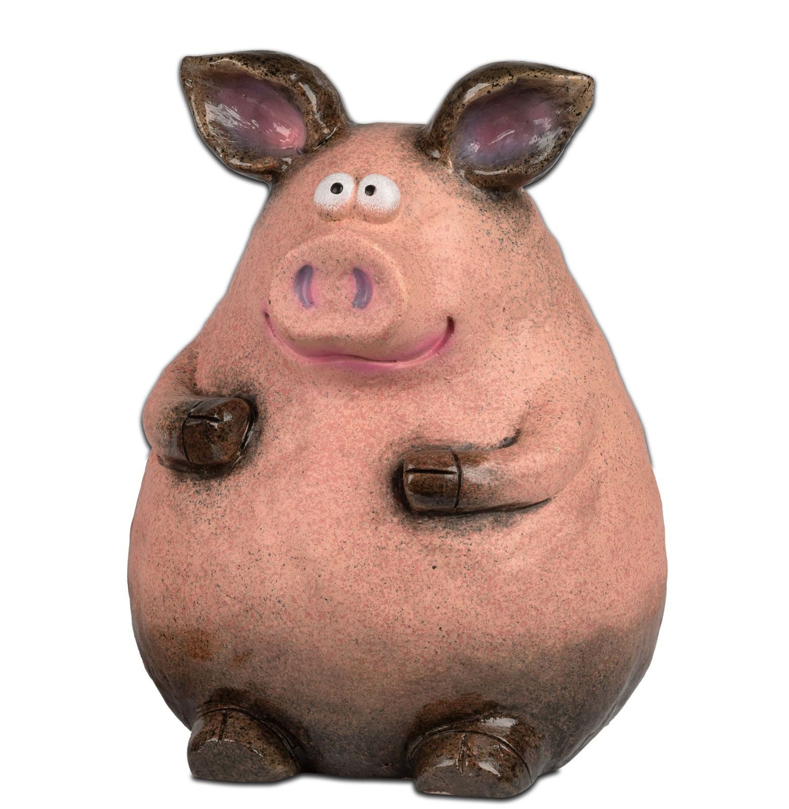formano Gartenfigur Schwein Dekofigur Rosa-Braun 24 cm lMagnesia Tierfigur