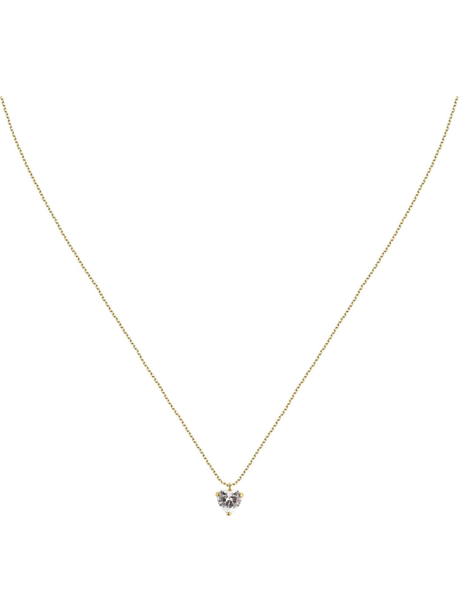 Collier FAVS Damen-Kette 375er Gelbgold 1 Zirkonia Herz