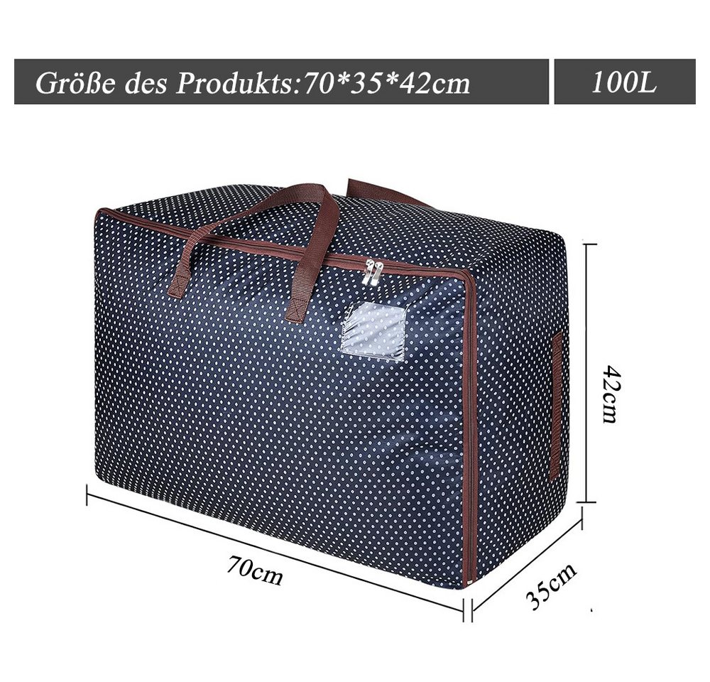 Thumbnail - NUODWELL Aufbewahrungsbox 100L Unterbettkommode,Wasserdichte Umzugstasche mit Reißverschlüssen, 600D Oxford Heavy-Duty B...
