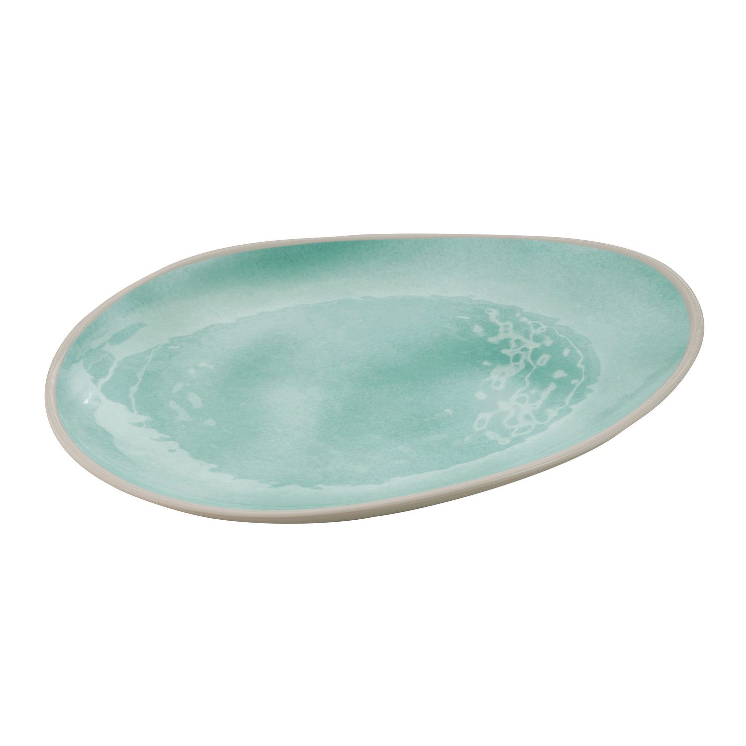 APS Teller CALA, (1 St), H: 2,5 cm, Melamin, innen: Dekor grün, außen: grau