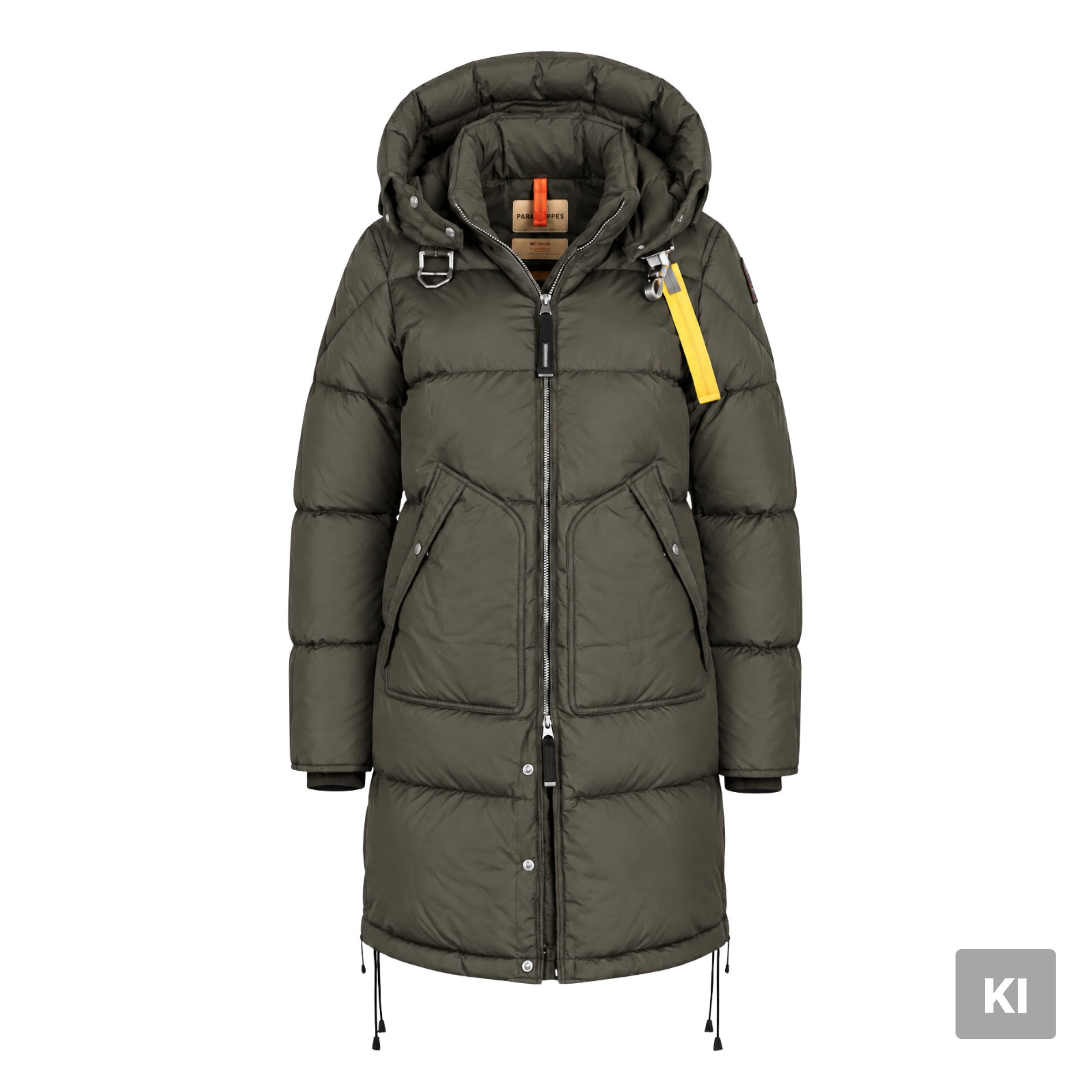 Parajumpers Daunenmantel Parajumpers PJS LONG BEAR Damen Winterparka mit Kapuze –Olive Grey
