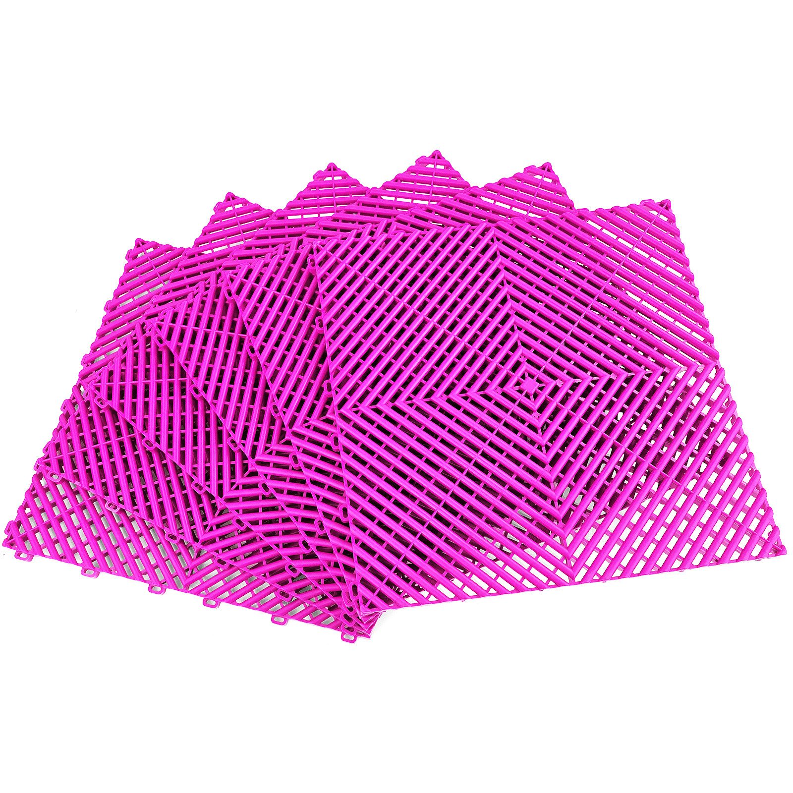 RAMROXX Klickfliesen Performance Bodenfliese Garagenboden Pink 40x40cm 6 Stück 0,96qm