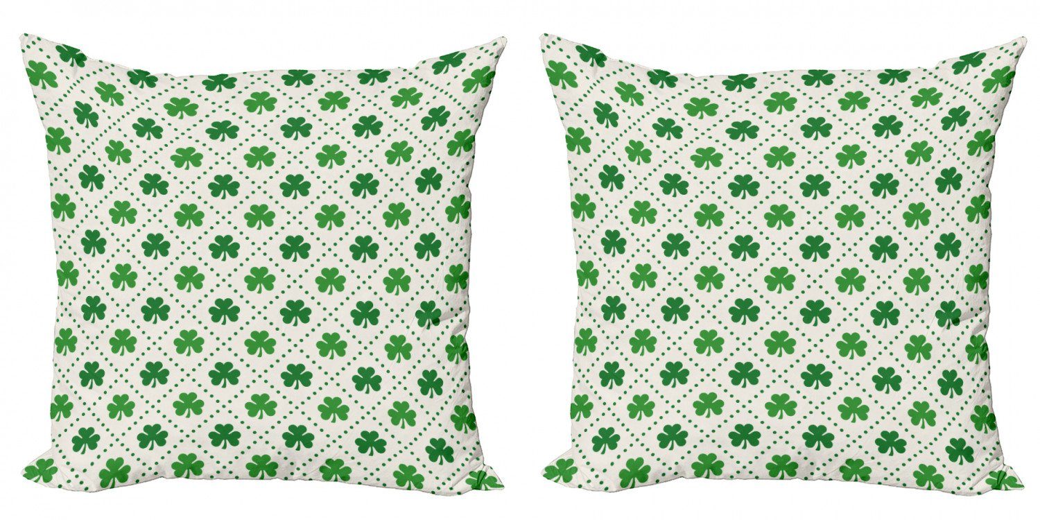 Kissenbezüge Modern Accent Doppelseitiger Digitaldruck, Abakuhaus (2 Stück), irisch 4 Leaf Shamrock Dots