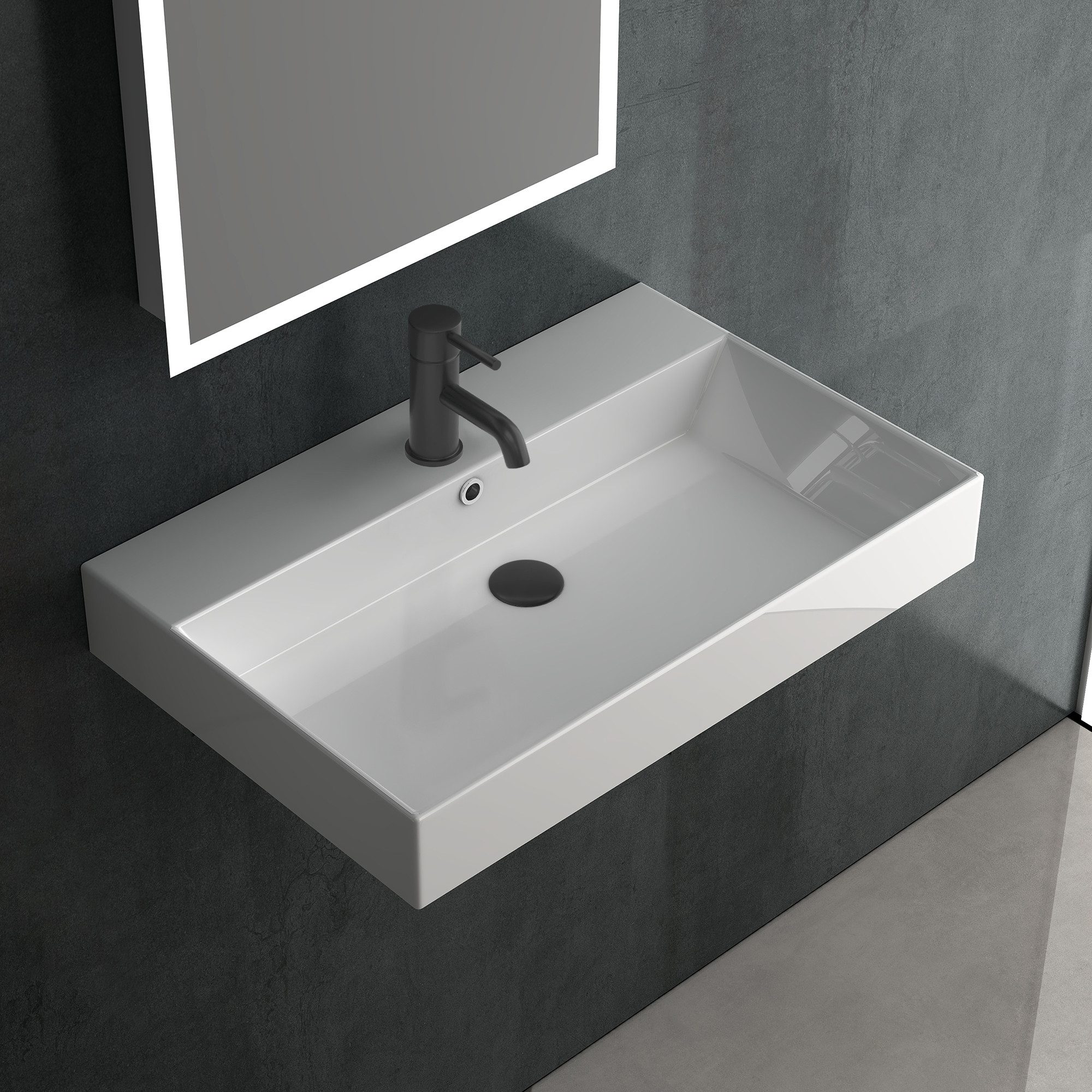 Alpenberger Waschbecken Waschtisch 70 cm Handwaschbecken Hängewaschbecken A günstig online kaufen