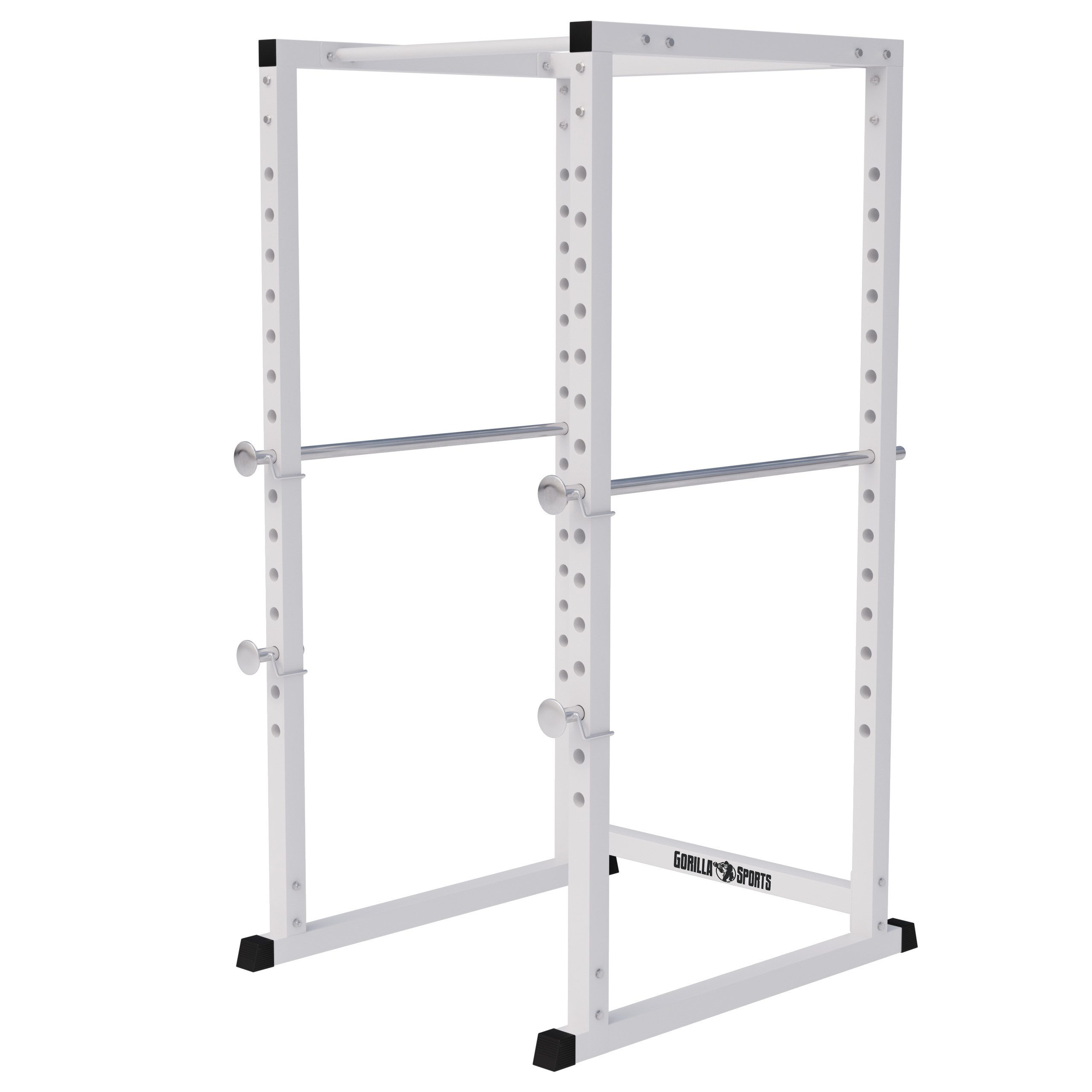 GORILLA SPORTS Power Rack Palestra Regolabile Cage Squat, Kraftstation, mit Klimmzugstange und Hantelablage, 15-Fach verstellbar