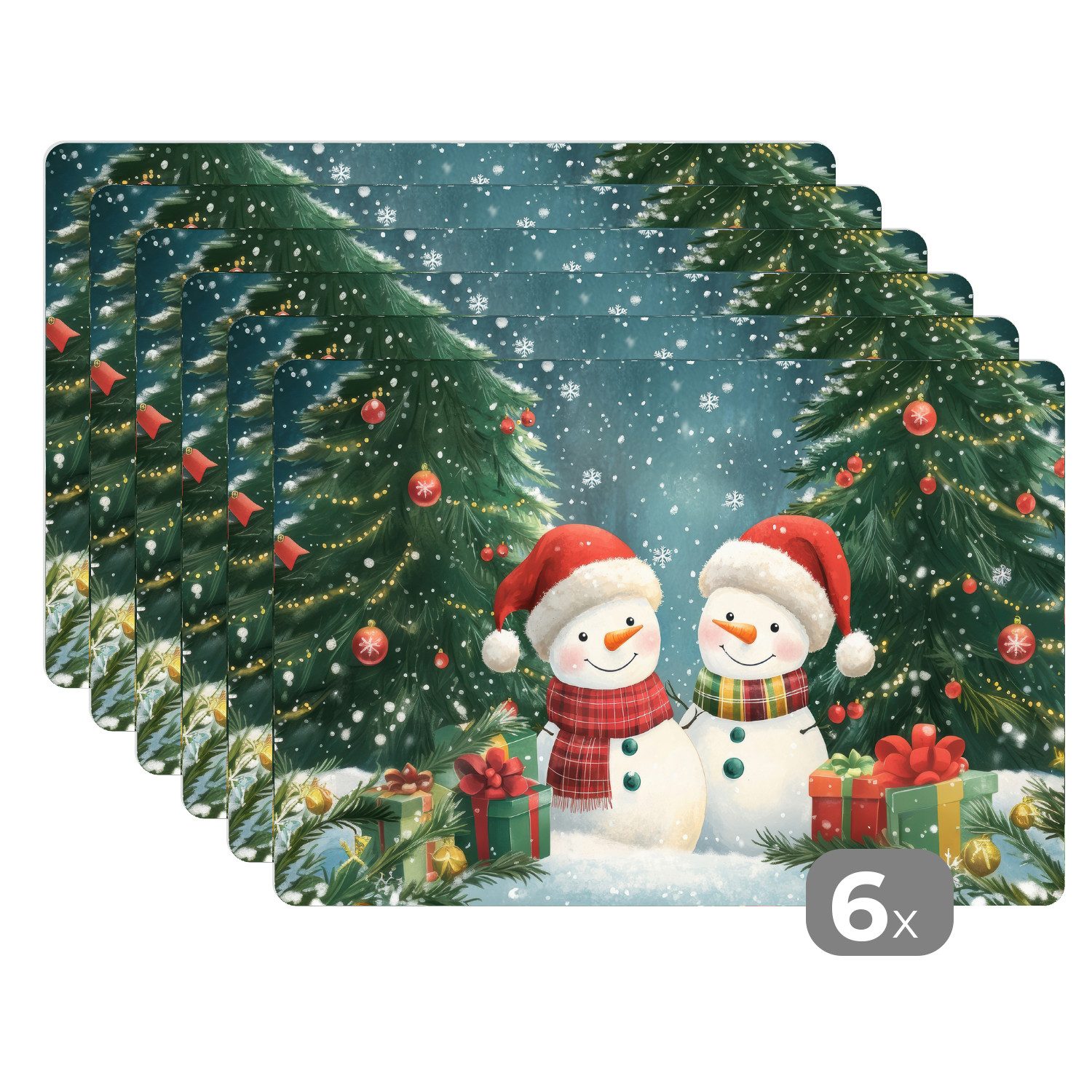 MuchoWow Platzset Schneemann - Weihnachtsschnee - günstig online kaufen