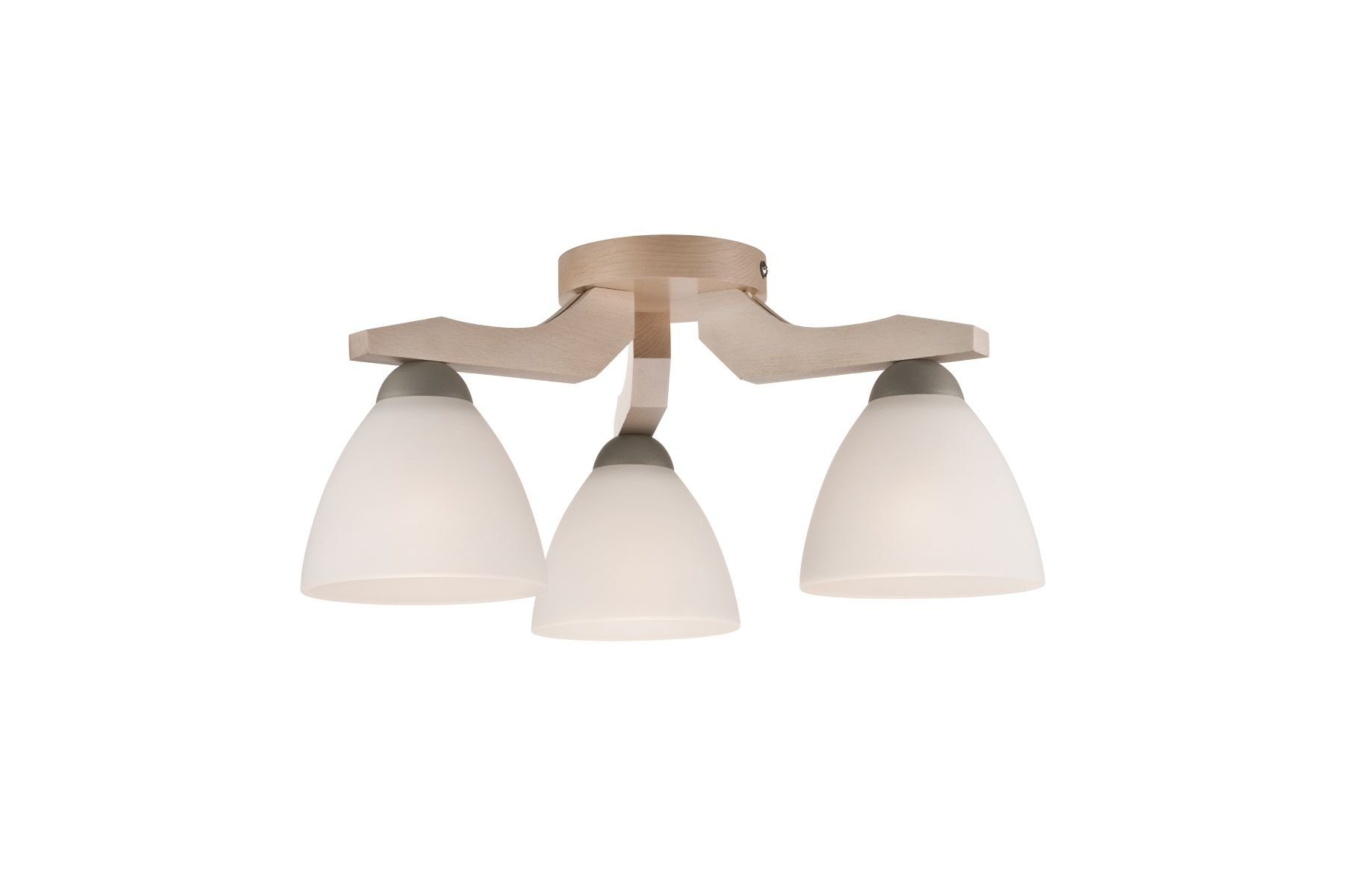 Licht-Erlebnisse Deckenleuchte BATORY, ohne Leuchtmittel, Moderne Deckenleuchte Holz Glas gemütlich Schlafzimmer Wohnzimmer
