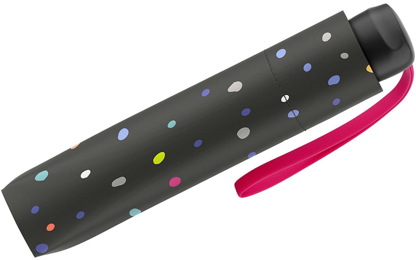 black, Mini Super schwarz Dots United Taschenregenschirm - ein Benetton of Konfettiregen Colors bunter