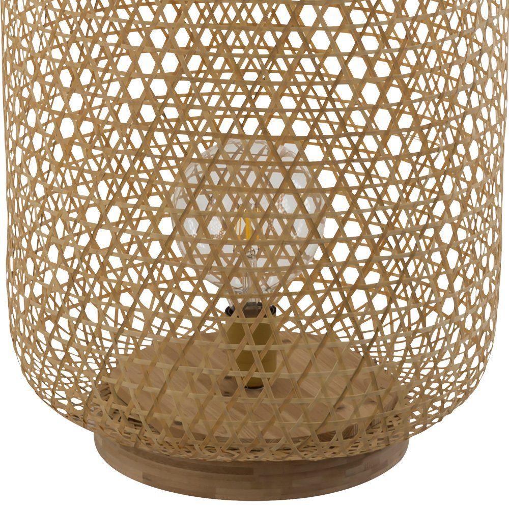 etc-shop Dekolicht, Leuchtmittel Bambus Stehlampe Schlafzimmerleuchte Schirm H nicht 77 Boho-Stil cm Natur inklusive