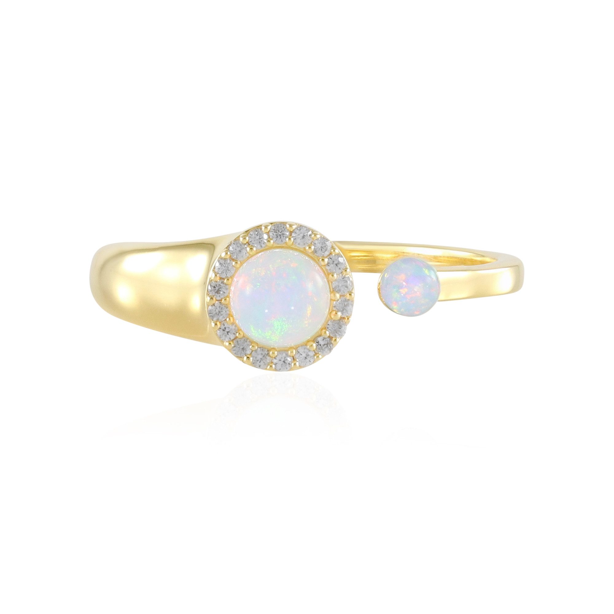 Cavill Silberring Cavill Welo Opal Ring 0,67 ct Sterlingsilber vergoldet mit Zirkonia (1-tlg)