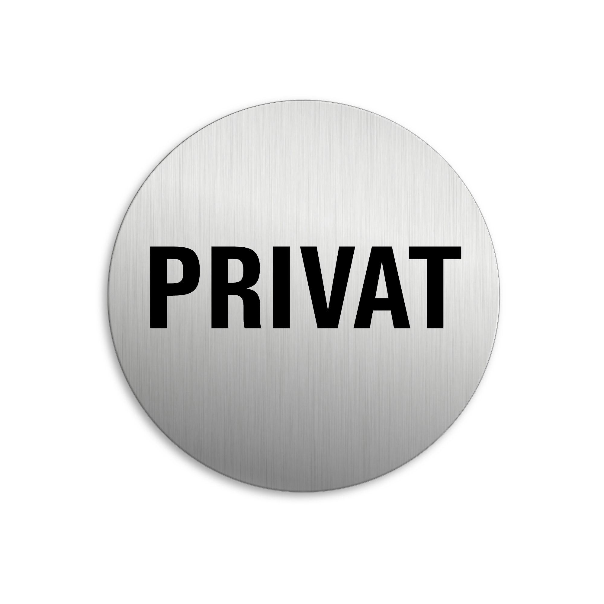 OFFORM DESIGN Hinweisschild Privat Aluminium Edelstahloptik Ø 75 mm selbstklebend, (1 St)