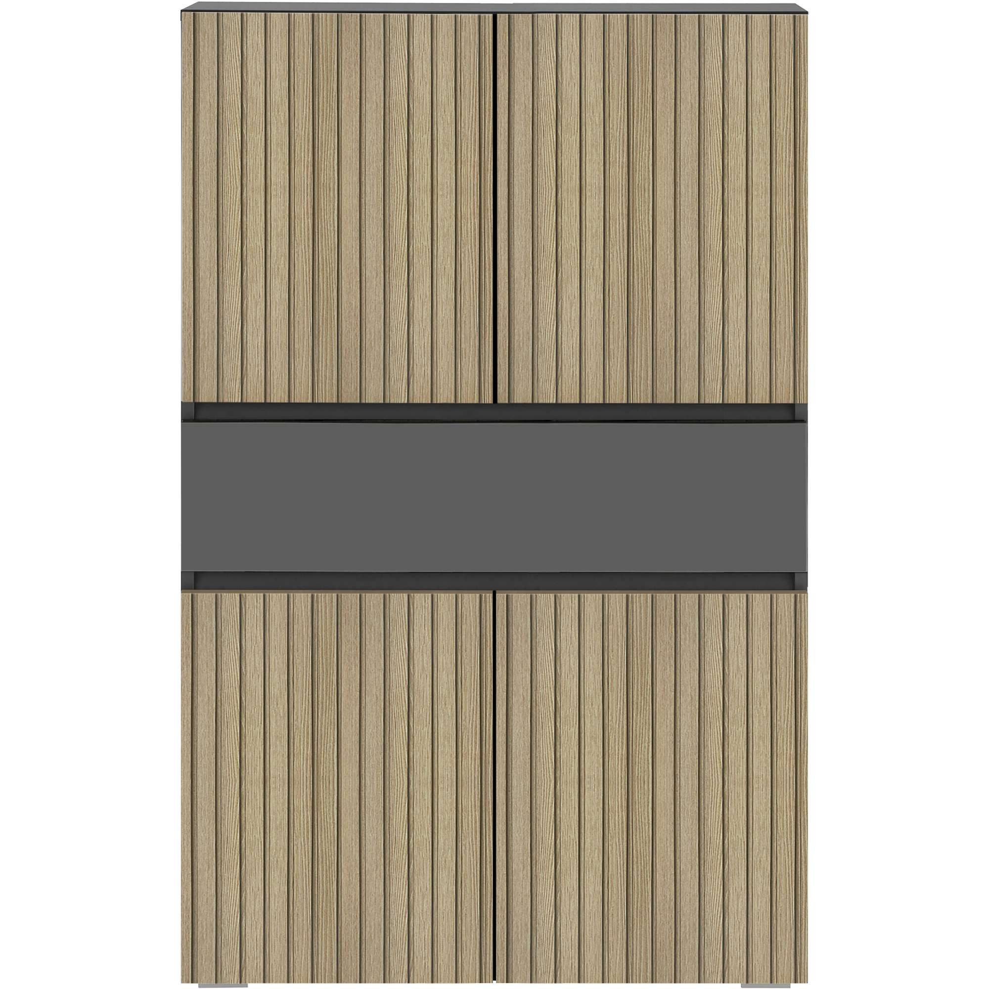 Home affaire Midischrank Wisla mit 4 Türen & 1 Schublade, Breite 76 cm, Höhe 130 cm