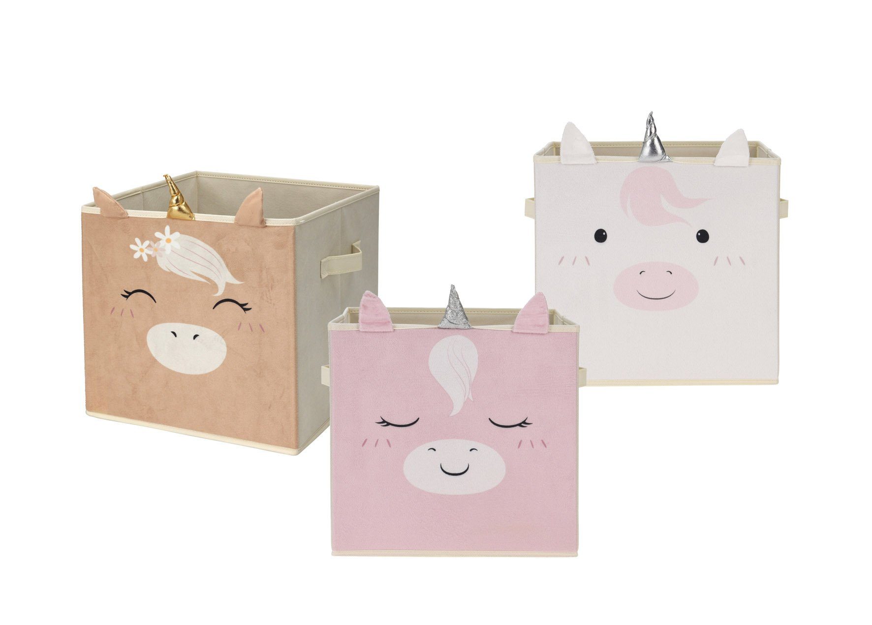 Spetebo Regalkorb Einhorn Aufbewahrungs Box 3er günstig online kaufen