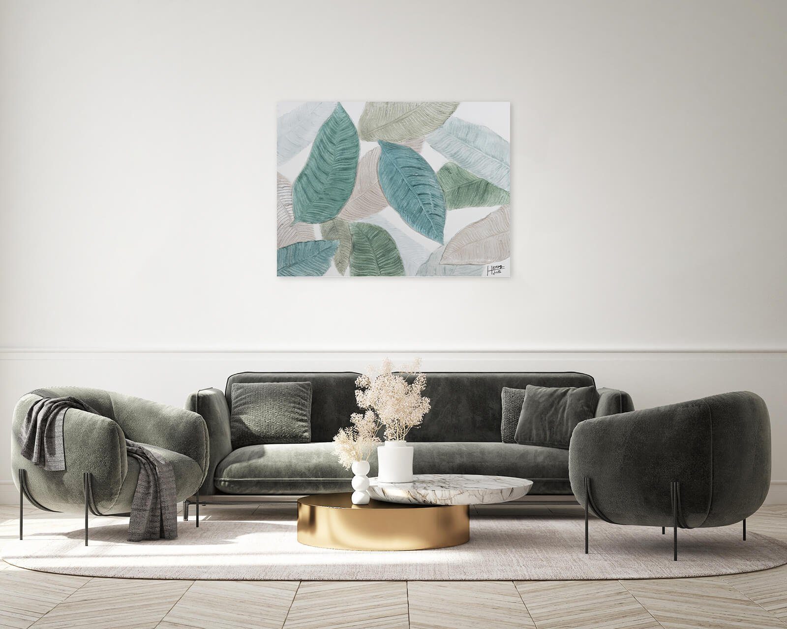 KUNSTLOFT Gemälde HANDGEMALT Wohnzimmer cm, Leinwandbild Natur Farben 100% 100x75 Wandbild der