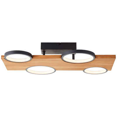 Brilliant Deckenleuchte Cheesy, Cheesy LED Deckenleuchte 55x35cm matt schwarz/holz Metall/Holz braun 2