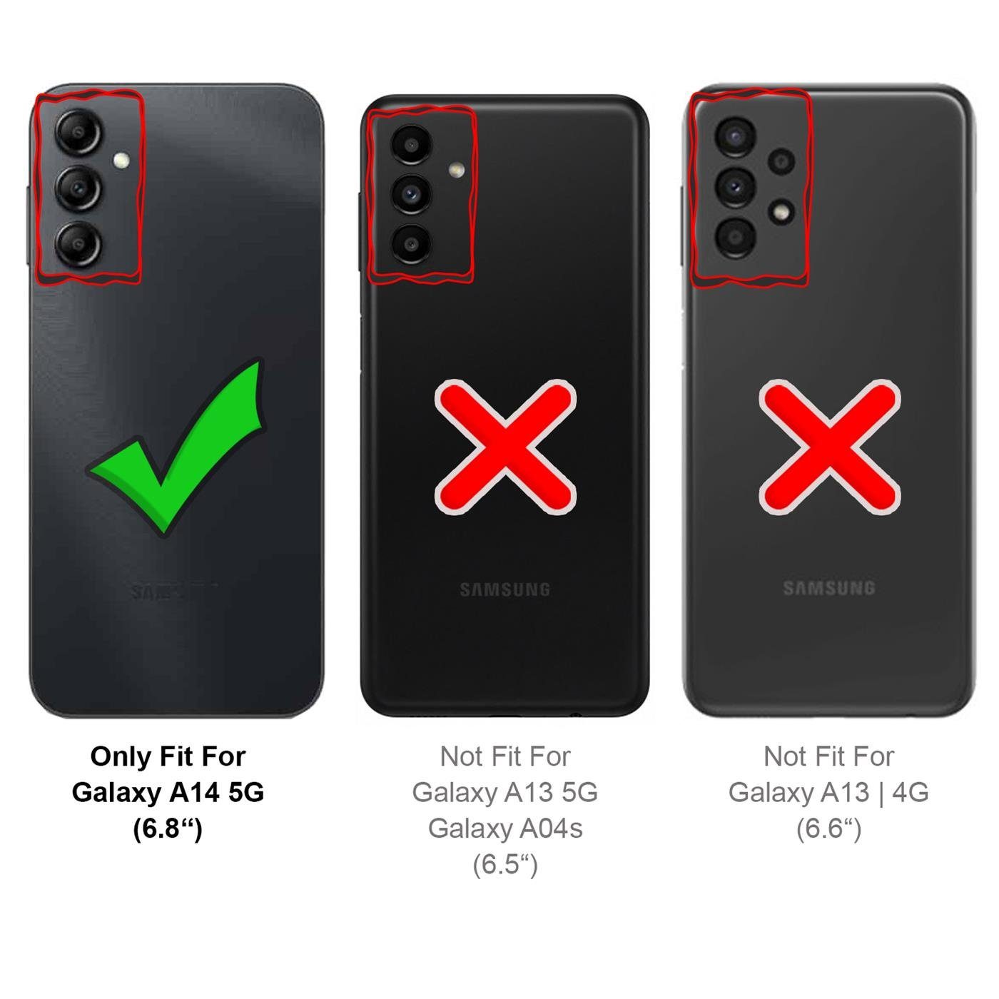 CoolGadget Handyhülle Outdoor Case Hybrid Cover für Samsung Galaxy A14 5G 6,8 Zoll, Schutzhülle extrem robust Panzer Handy Case für Samsung A14 5G Hülle