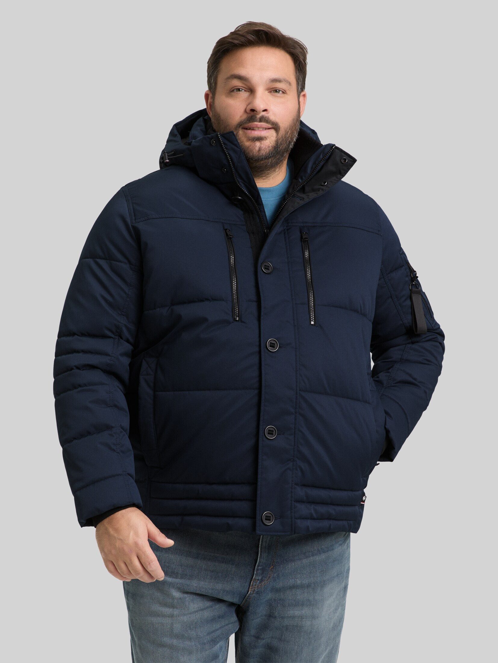 TOM TAILOR PLUS Winterjacke Jacken Plus Size - Pufferjacke mit abnehmbarer Kapuze