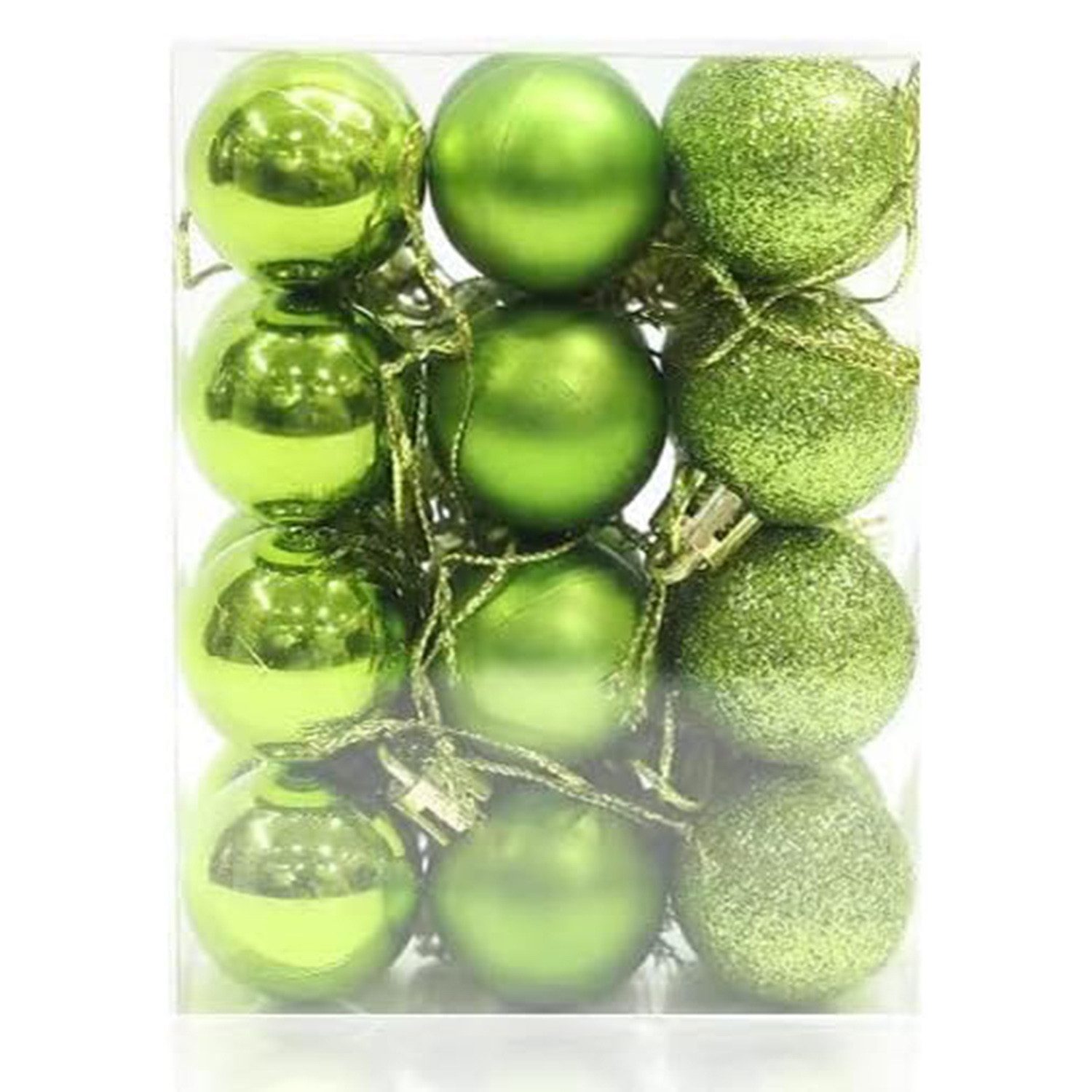Coonoor Weihnachtsbaumkugel 24er Set Weihnachtskugeln,Christbaumschmuck Set mit Aufhängen, Christbaumkugeln Bunt, Mehrweg Weihnachtsdeko