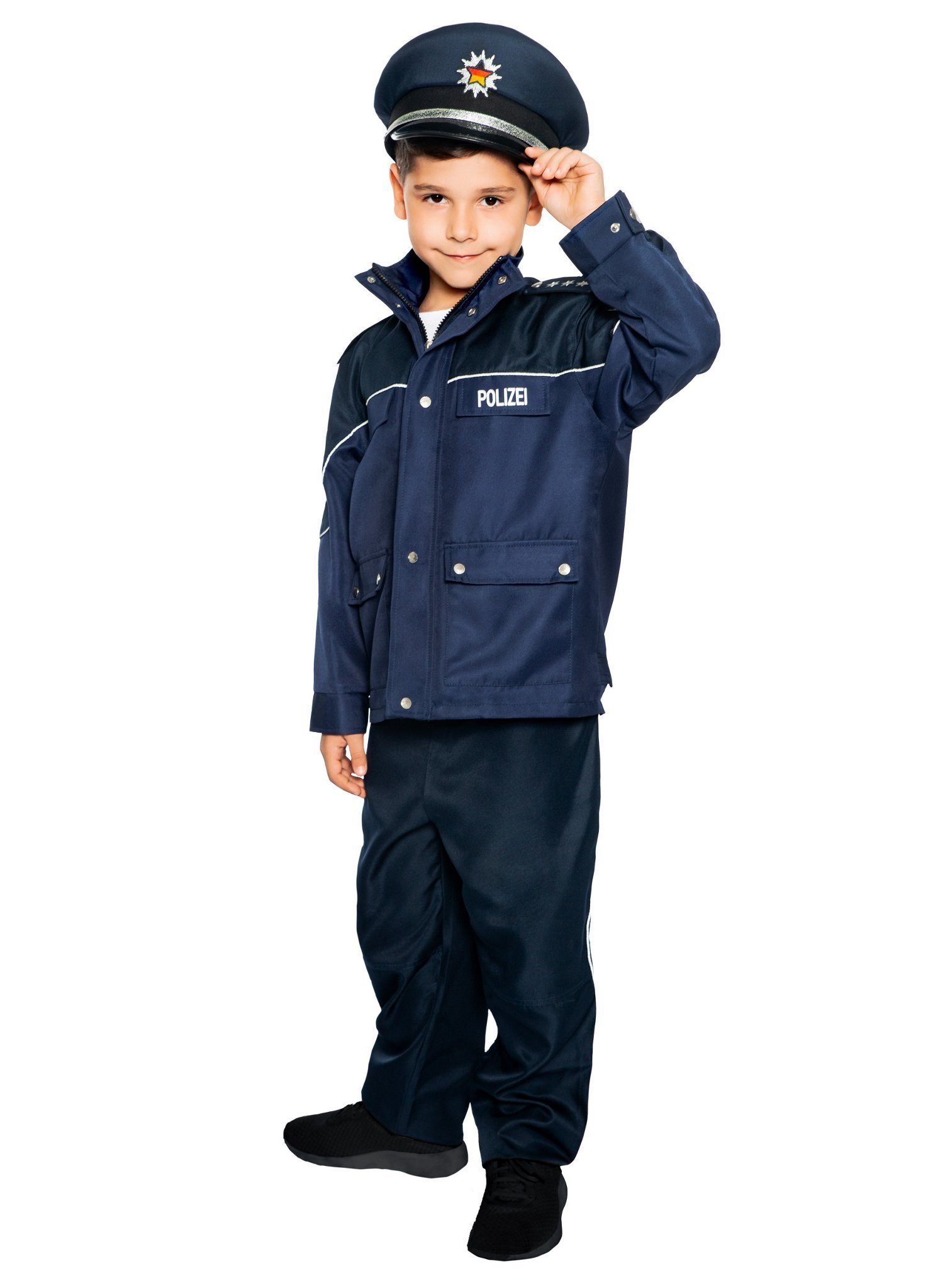 Maskworld Polizei-Kostüm Polizei - Karnevalskostüm Faschingskostüm Kinder, Originalgetreues Polizistenkostüm von MASKWORLD