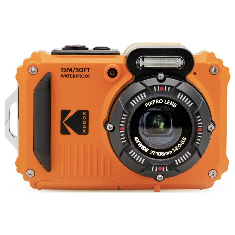 Kodak Digitalkamera 15 Megapixel Opt. Zoom: 4 x Orange inkl. Akku, inkl. Kompaktkamera (Bildstabilisierung, WiFi, Wasserdicht, Unterwasserkamera, Stoßfest)