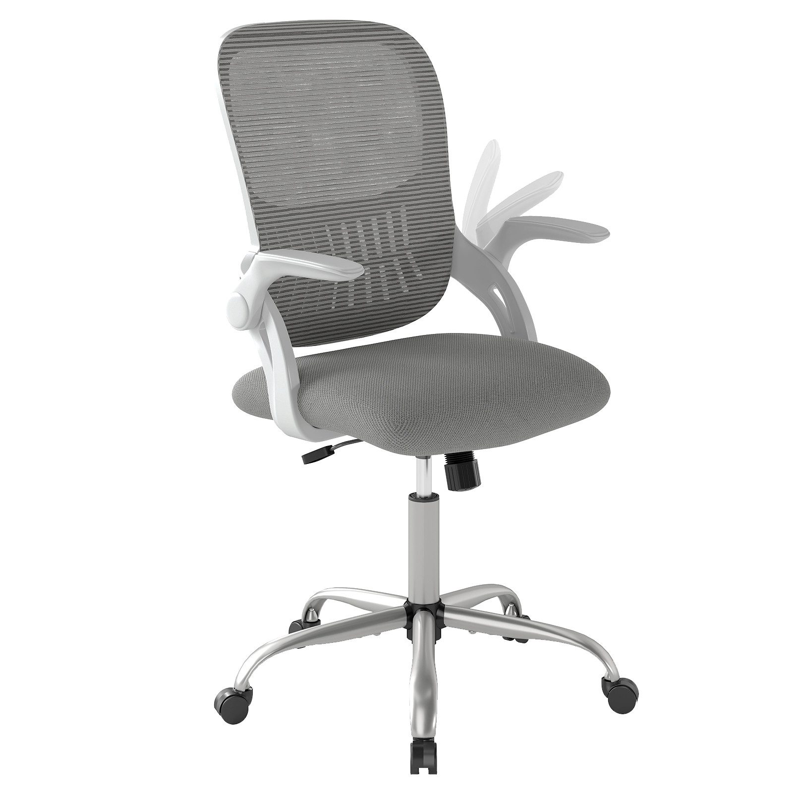 COSTWAY Bürostuhl, Mit klappbaren Armlehnen & ergonomischer Rückenlehne