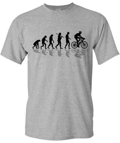 Baddery Print-Shirt Fahrrad T-Shirt : Bike Evolution - Sport Tshirts Herren hochwertiger Siebdruck, auch Übergrößen, aus Baumwolle