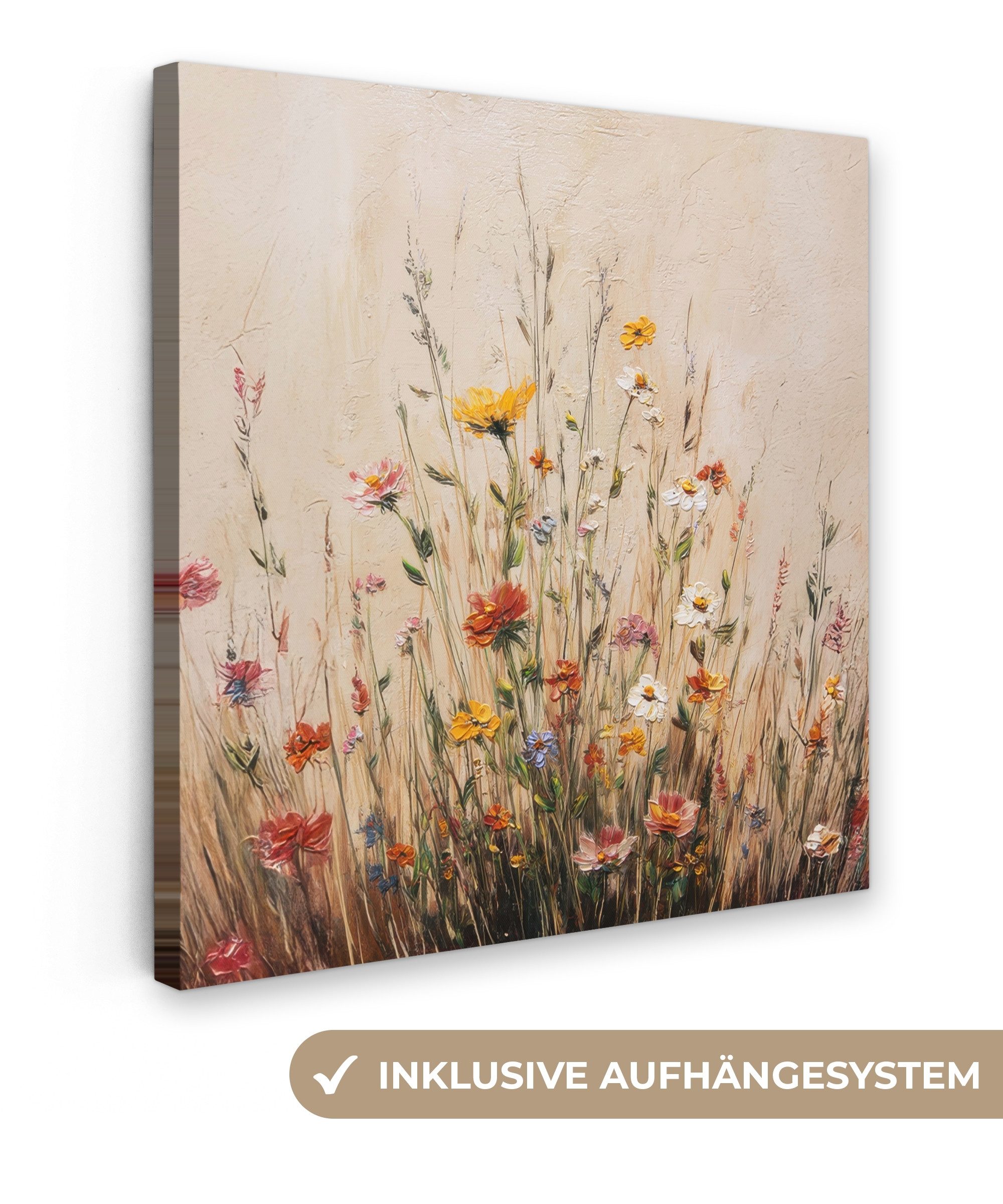 OneMillionCanvasses® Leinwandbild Wildblumen - Pinselstriche - Ruhig, Fotod günstig online kaufen