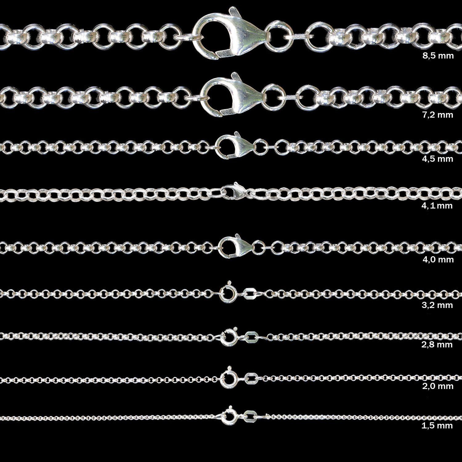 2. Bild von HOPLO Silberkette Erbskette Halskette - Legierung 925 Sterlingsilber - Kettenbreite 1,5 mm - Kettenlänge 40 cm, Made in Germany