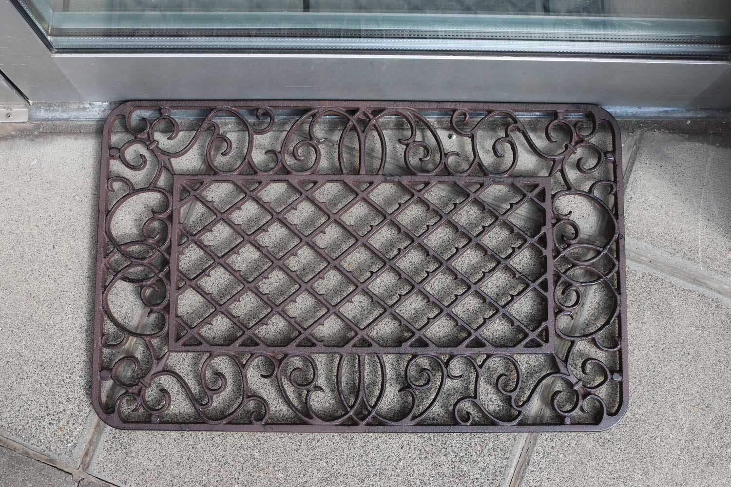 Aubaho Dekoobjekt Fussmatte Fussabtreter Türmatte Eisen Antik-Stil Abtreter braun 67cm 6