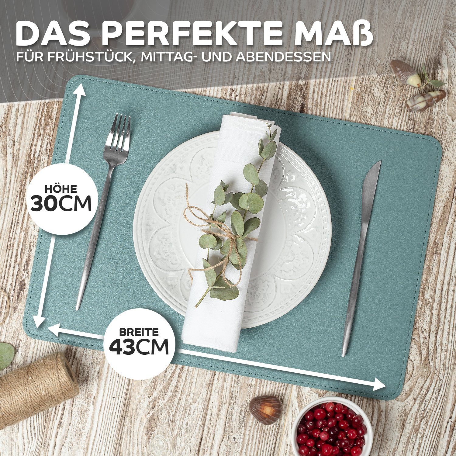 Loco Bird Platzset aus Kunstleder, 8er Set Zweifarbig, 43x30cm Lederoptik, günstig online kaufen