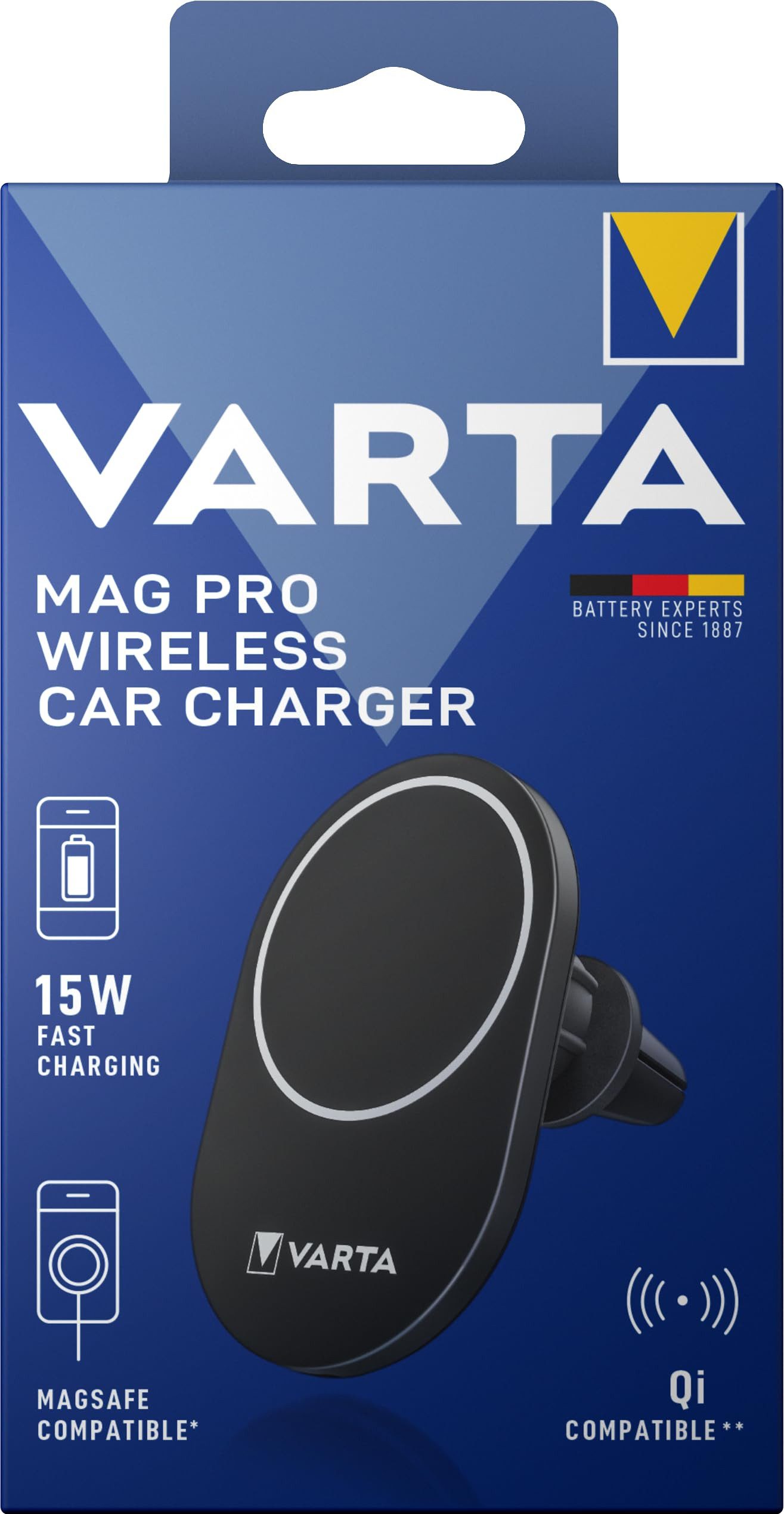 VARTA Varta Mag Pro Wireless Ladestation (Kabelloses Smartphone-Ladegerät mit Magnetkraft und Qi-Standard)