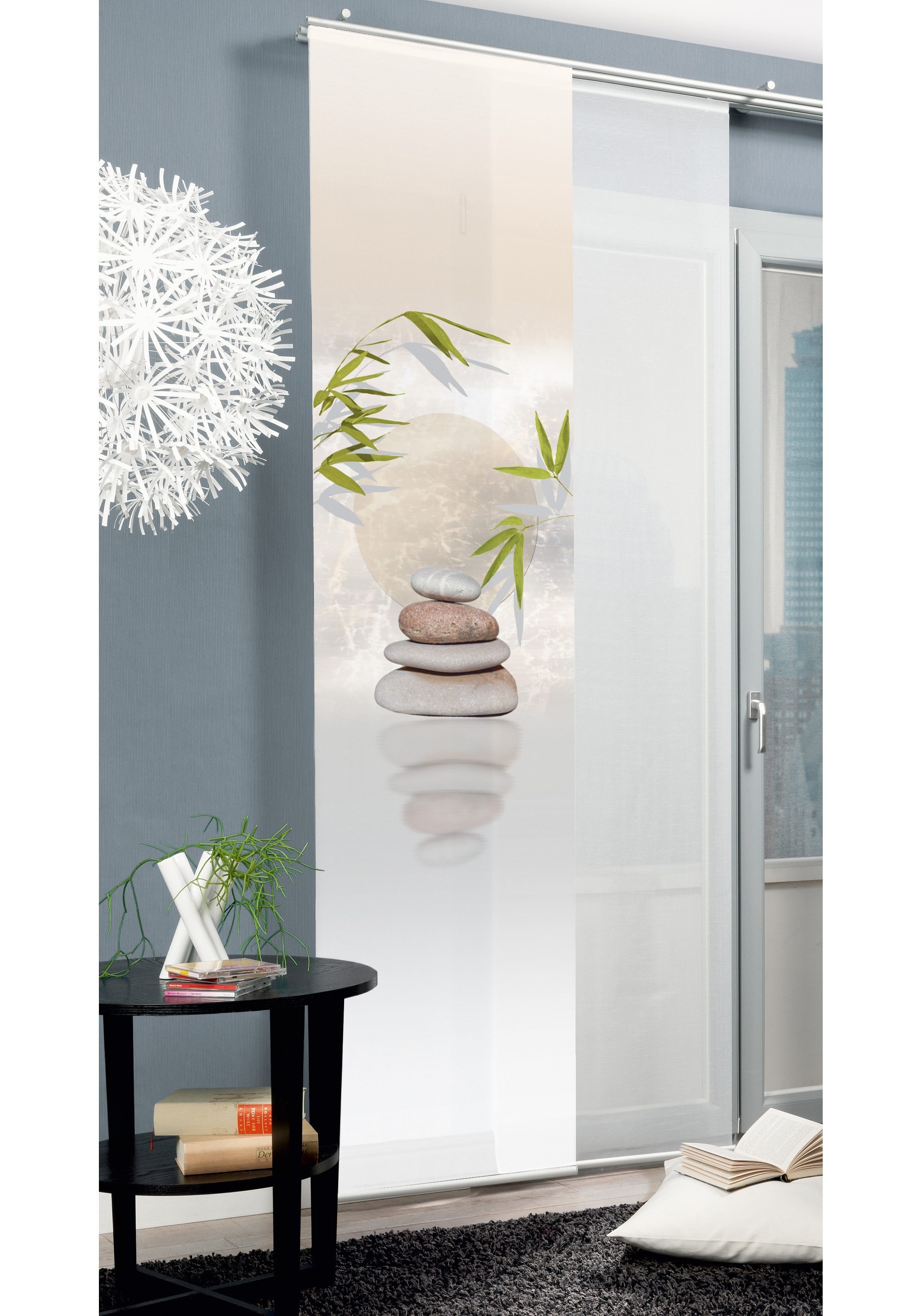 HOME WOHNIDEEN Schiebegardine Cascade (1 St), Klettband, blickdicht, HxB: 245x60, inkl. Befestigungszubehör