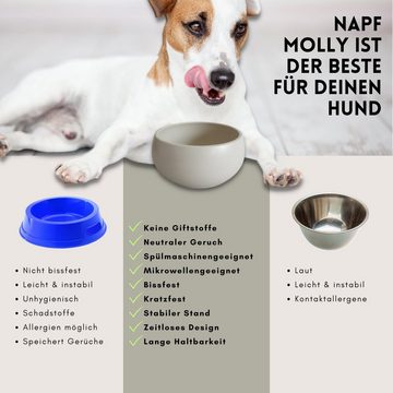 hej.mo Napf Hundenapf Futternapf Trinknapf MOLLY Small Creme, Keramik, Steingut, ⌀ 16cm; Füllmenge 0,9l