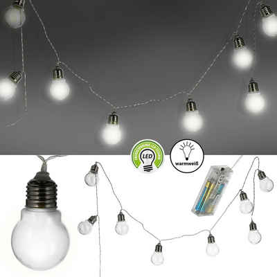 CEPEWA Lichterkette LED Lichterkette 8 Glühbirnen L150cm batteriebetrieben