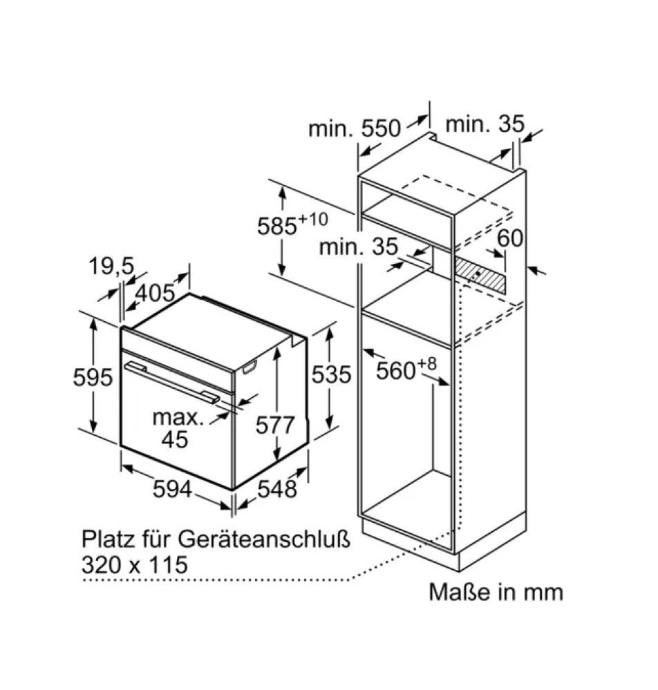 SIEMENS Backofen iQ700 HB732G1B1 Einbau-Backofen, Schwarz, Edelstahl, EEK: A+, mit Teleskopauszug nachrüstbar, HB732G1B1 Einbau-Backofen, Schwarz, Edelstahl, EEK: A+