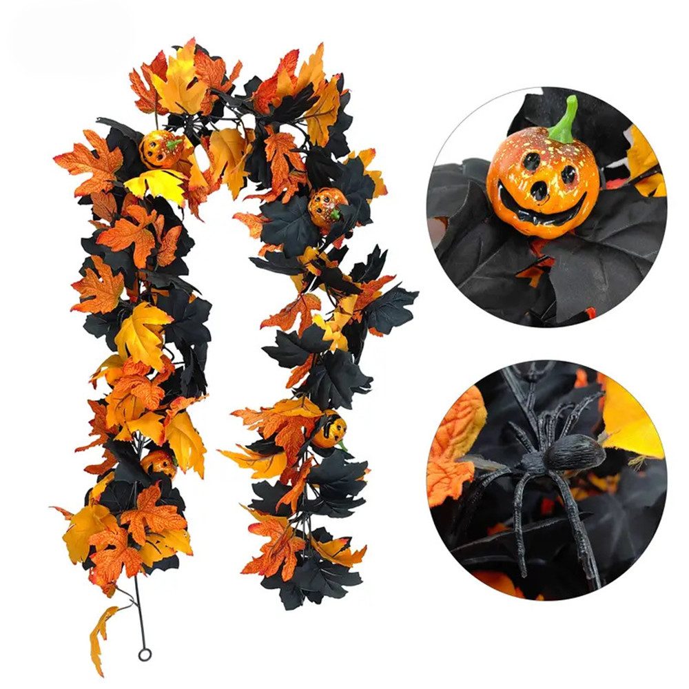 Kunstranke Herbst Girlande Ahornblätter, Ahornblatt Kürbis günstig online kaufen