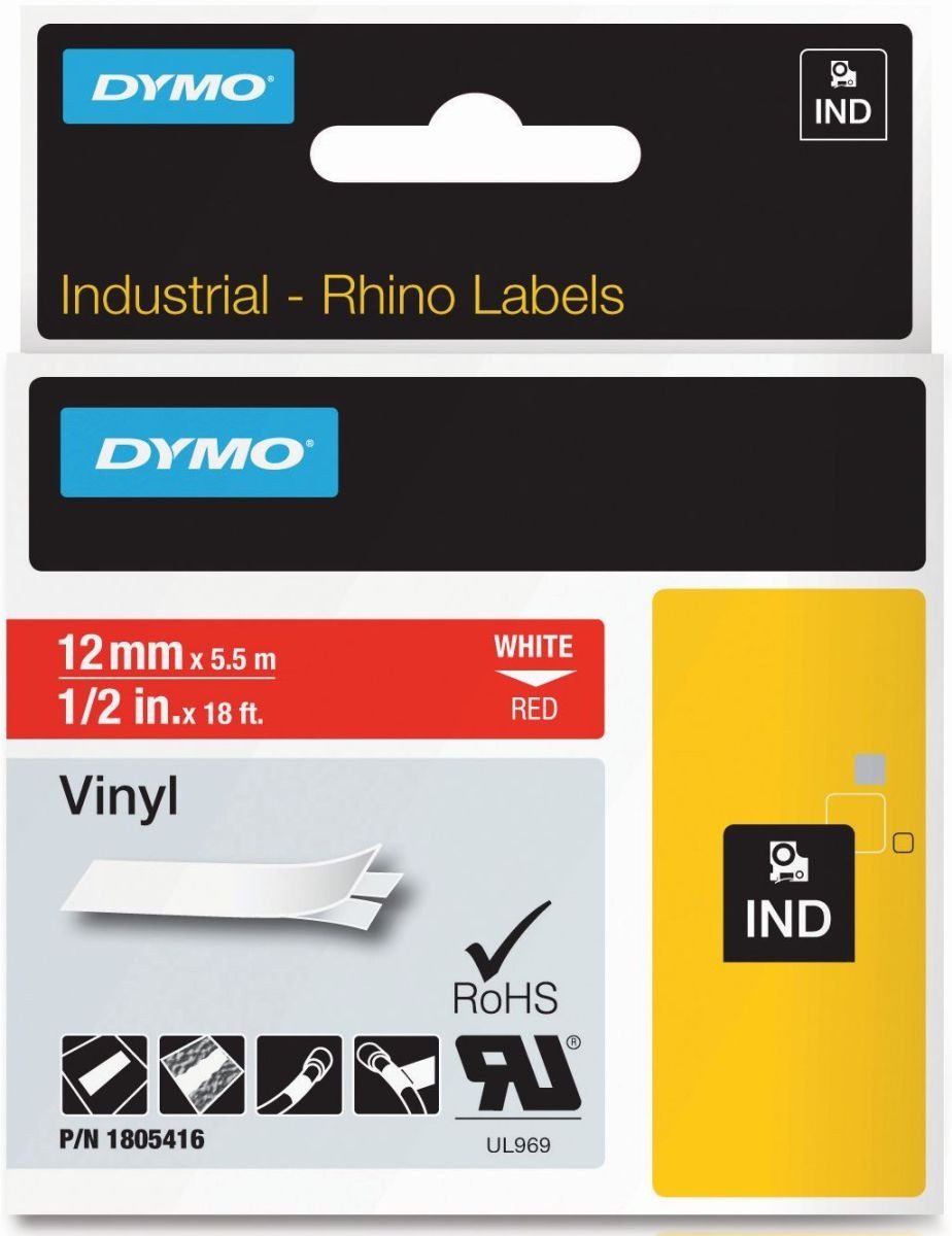 DYMO Beschriftungsband Schriftbandkassette PVC 5,5mx12mm schwarz/gelb