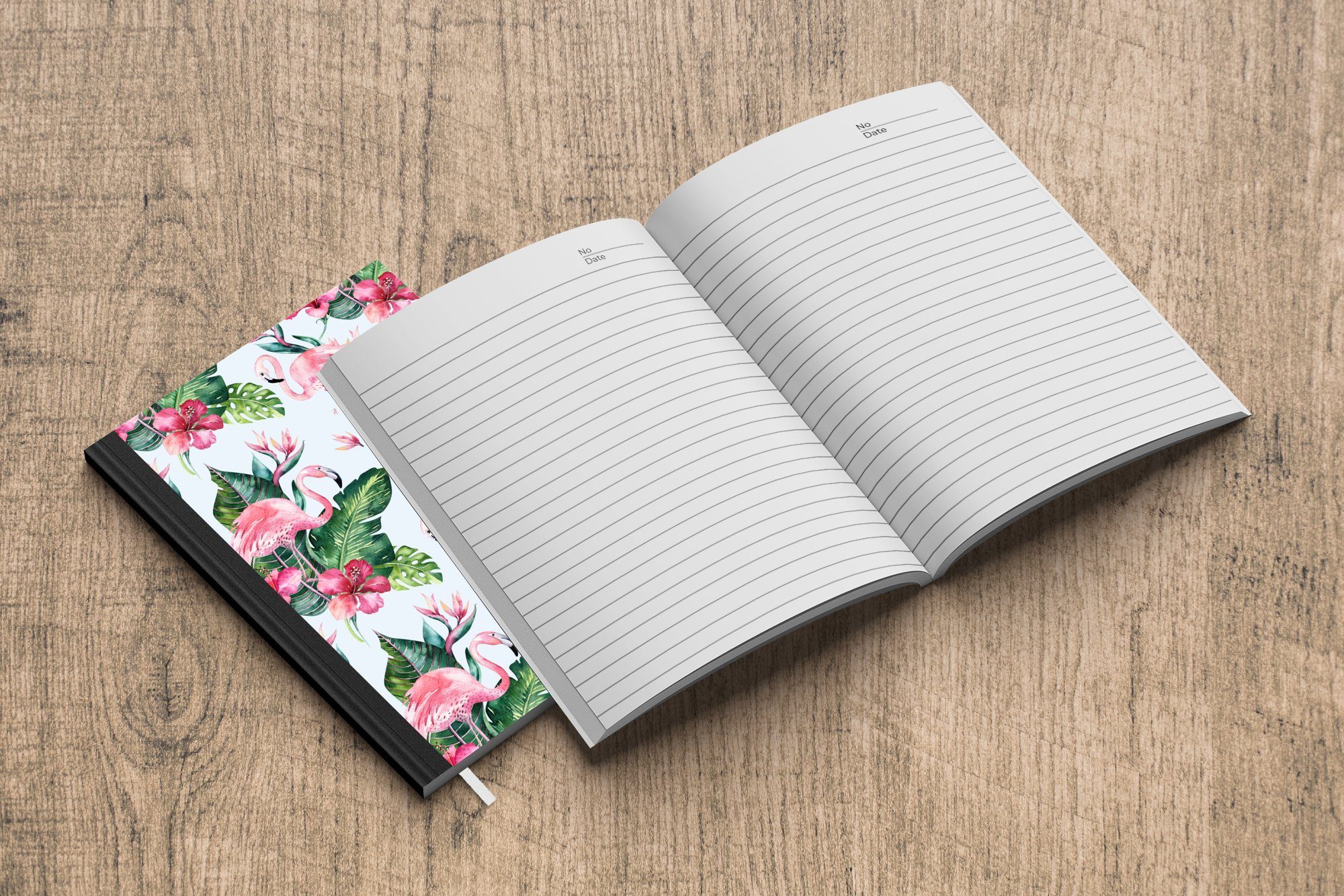 A5, - Muster Haushaltsbuch Merkzettel, Notizheft, Journal, MuchoWow Flamingo, Blätter - Seiten, 98 Tagebuch, Notizbuch