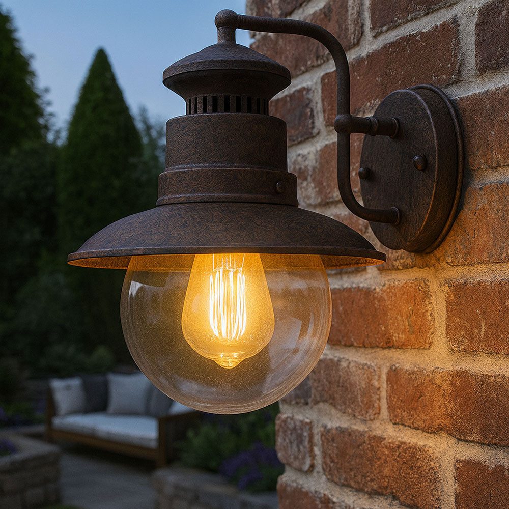 GLOBO LIGHTING LED Außen-Wandleuchte, Leuchtmittel nicht inklusive, Außenlampe Wandleuchte Außenwandlampe Fassadenleuchte