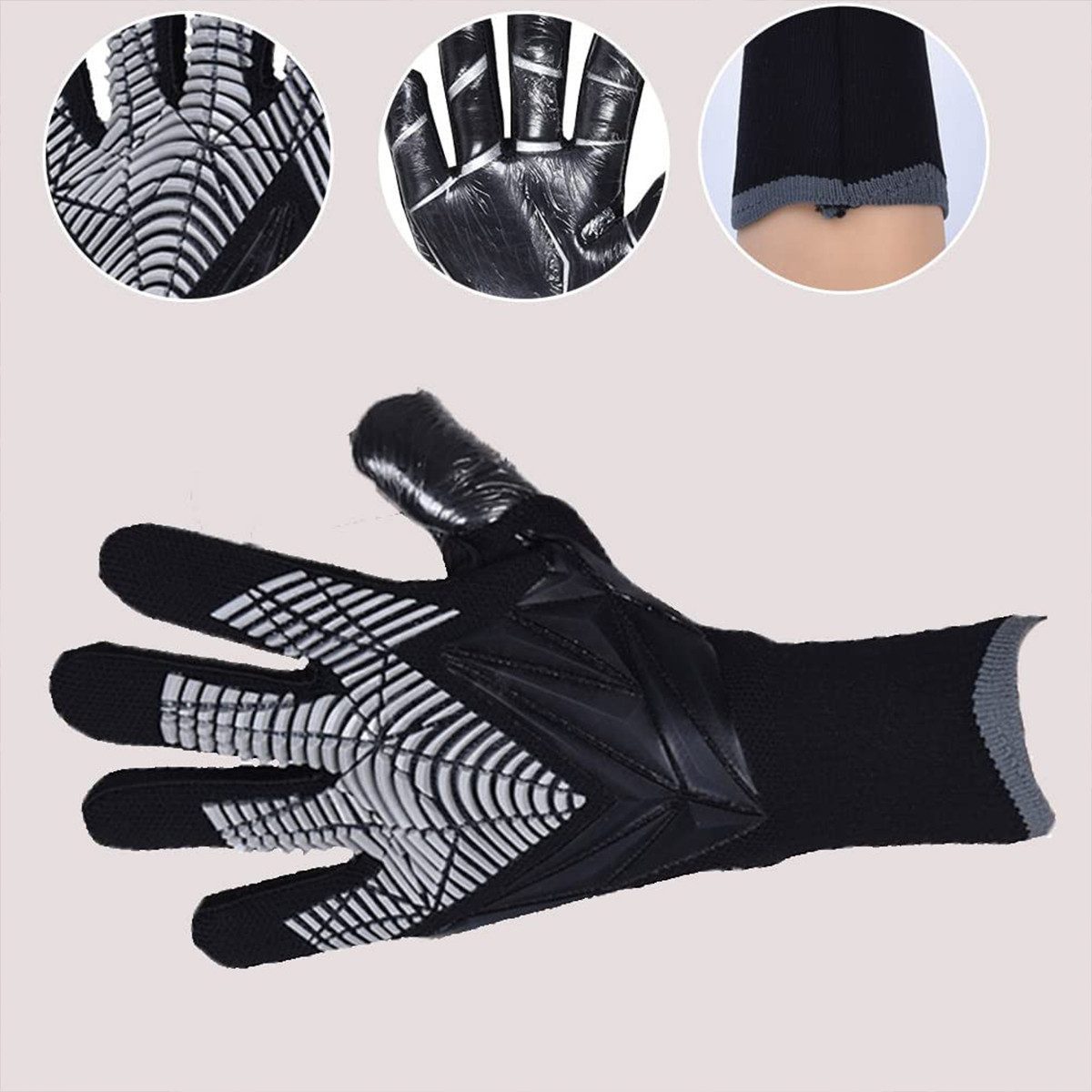feinlux Torwarthandschuhe Torwarthandschuhe Torwarthandschuhe Handschuhe Kinder rutschfeste (Packung, 1 x Torwarthandschuhe) atmungsaktive,für Jugendliche Size 6 7 8 9 10