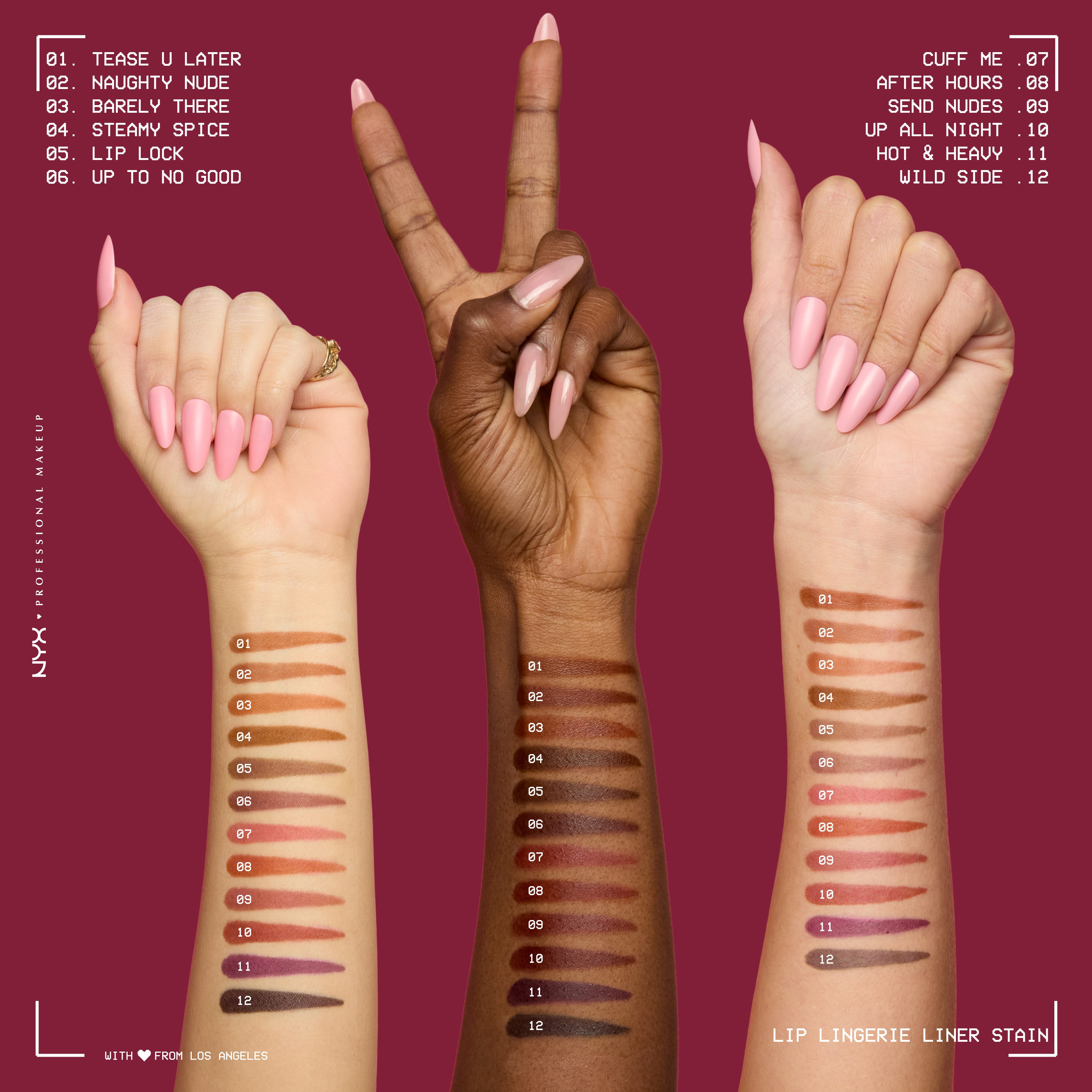 NYX PROFESSIONAL MAKEUP Lippenstift LIP LINGERIE LIP LINER STAIN, wisch- und wasserfesten Halt, mit präziser Filzkugelspitze – Bild 5 von 5