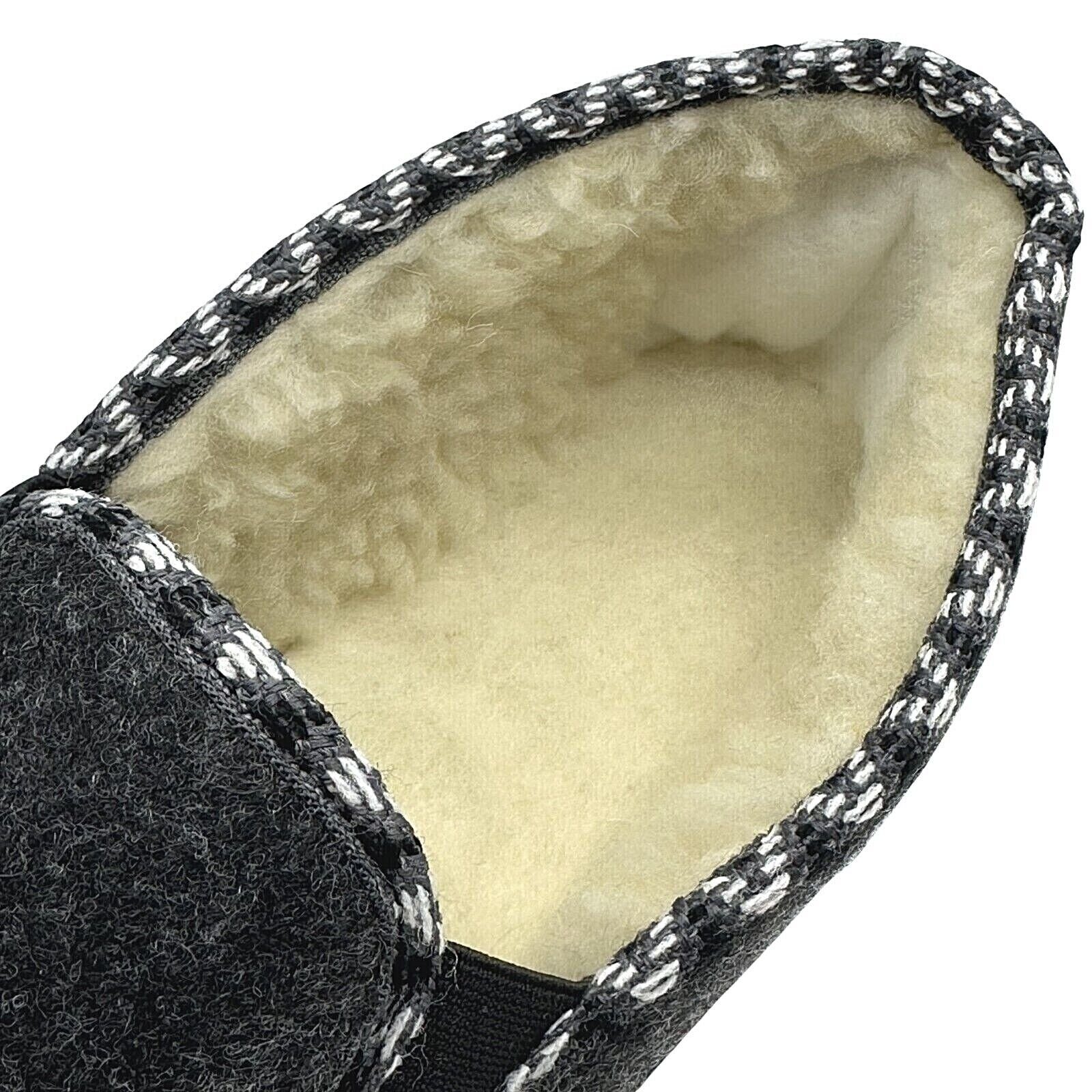Filz Hausstiefel Mit Plüschfutter – Wärmende Hüttenschuhe Für Damen & Herren In Gr. 36-47, Rutschfeste Gummisohle