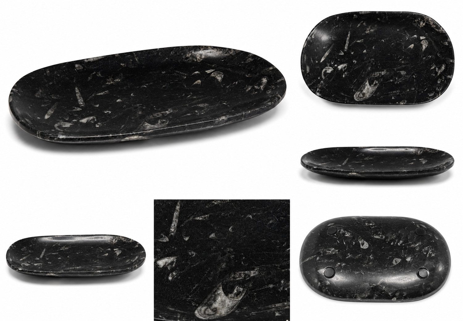 Nesbel - Spüren Sie die Reinheit? Dekoschale (1 St), Orthoceras Edelsteinschale versteinerte Tintenfischarme 15x11,5x2 cm