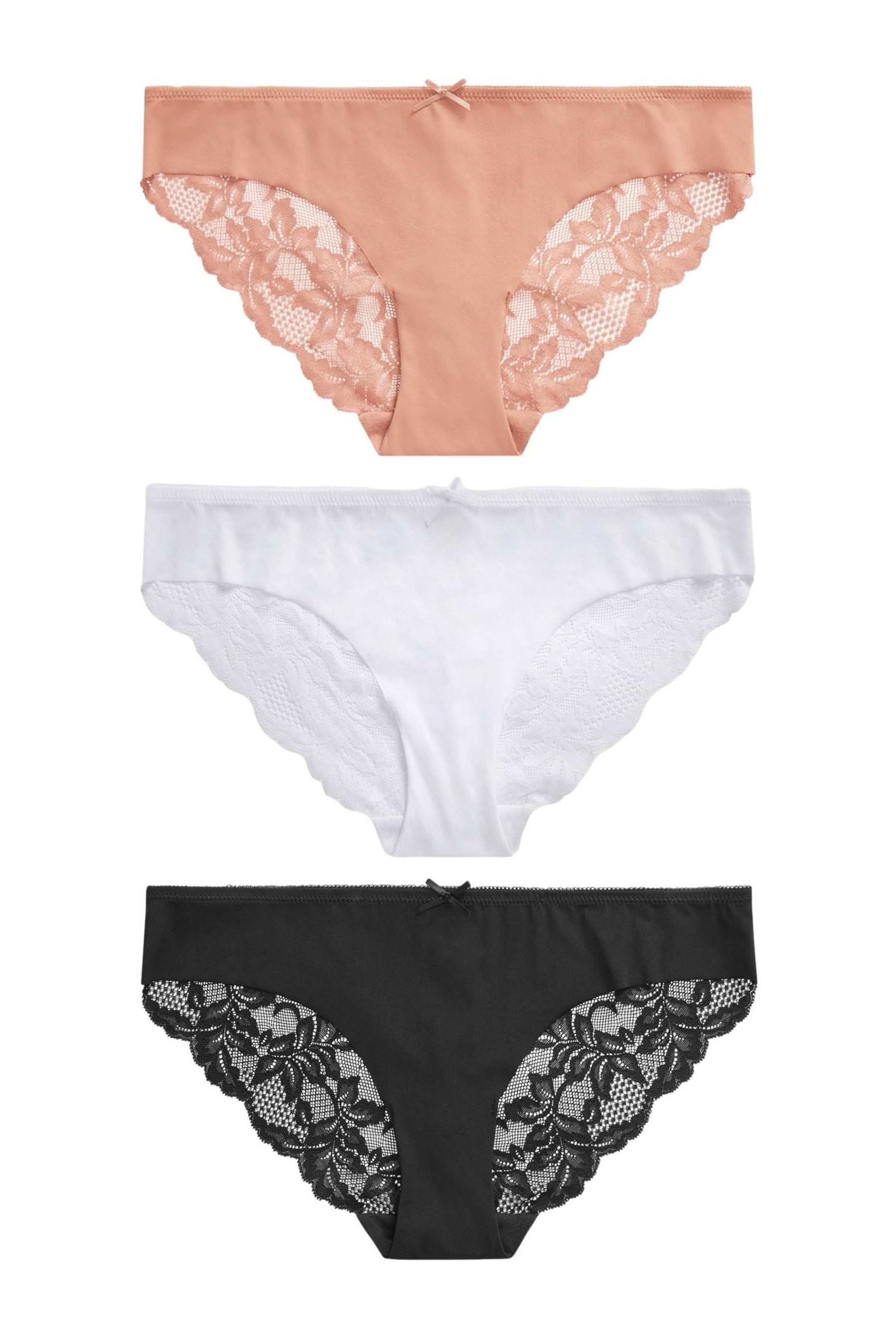 Next Brasilslip Nahtlose Brazilian-Slips mit Spitzenrückseite (3-St)
