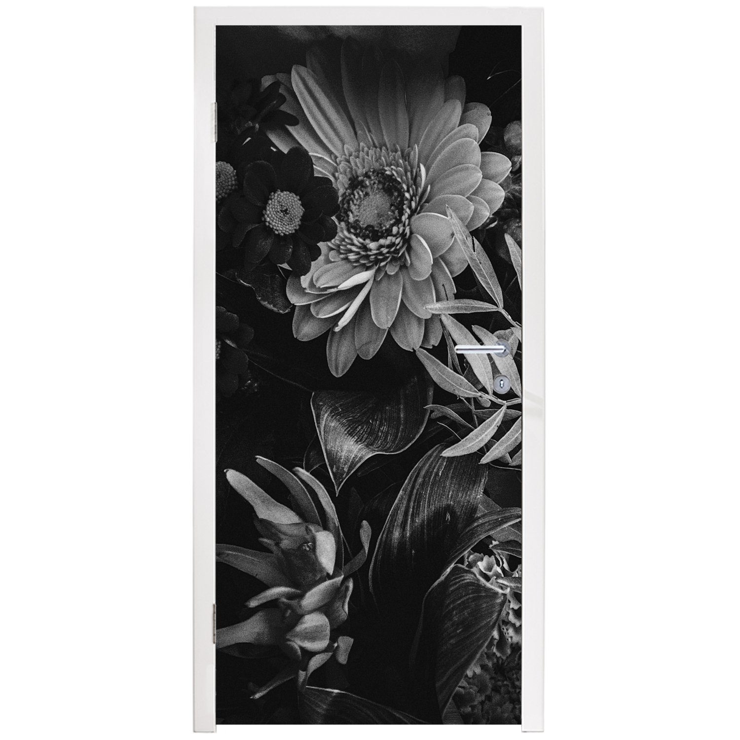 MuchoWow Türtapete Blumenstrauß - Stilleben Matt, - - Rot, Pflanzen (1 cm - für 75x205 Blumen Tür, Türaufkleber, St), Fototapete bedruckt