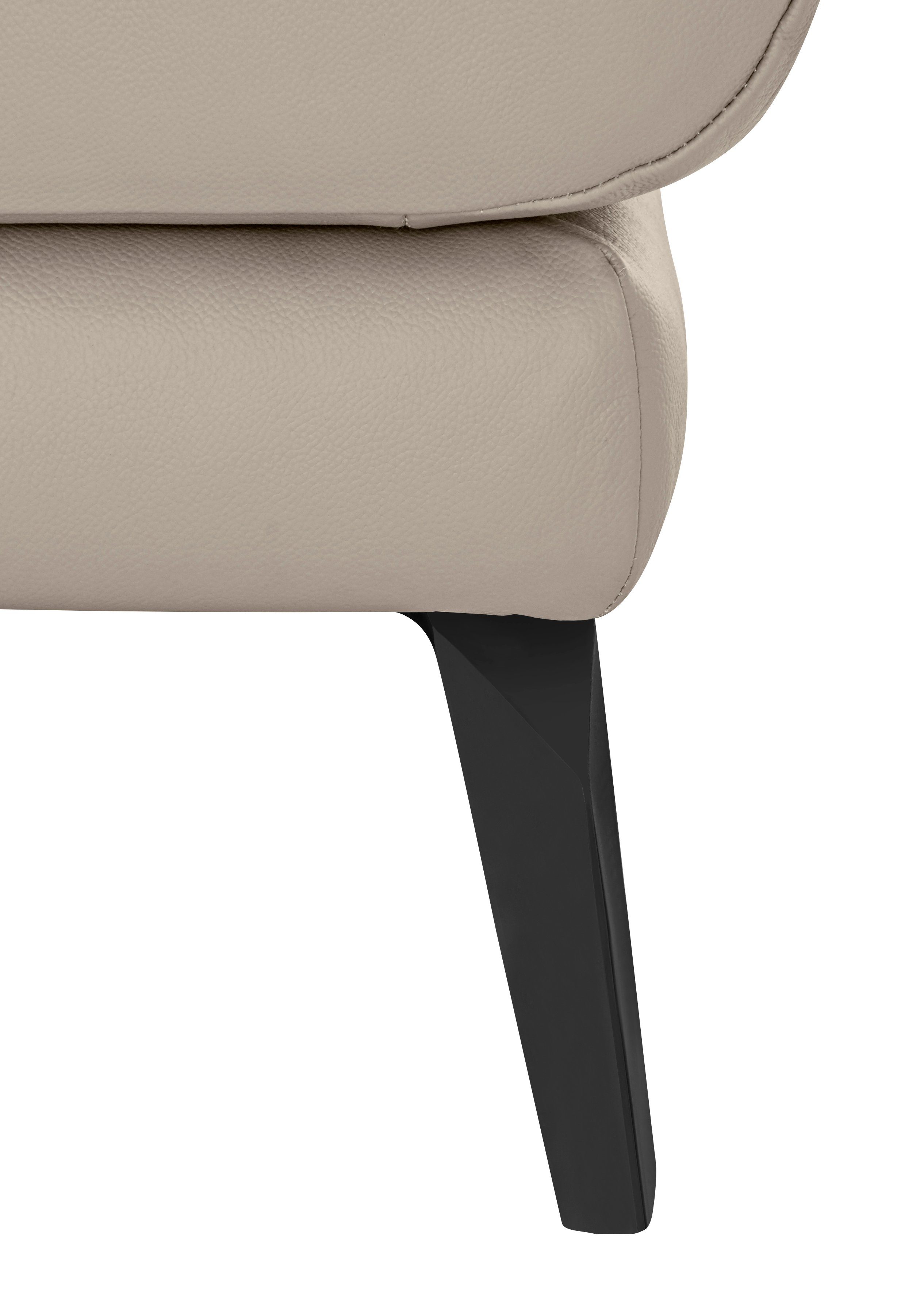 pulverbeschichtet mit softy, dekorativer Heftung W.SCHILLIG Chaiselongue Füße Sitz, im schwarz