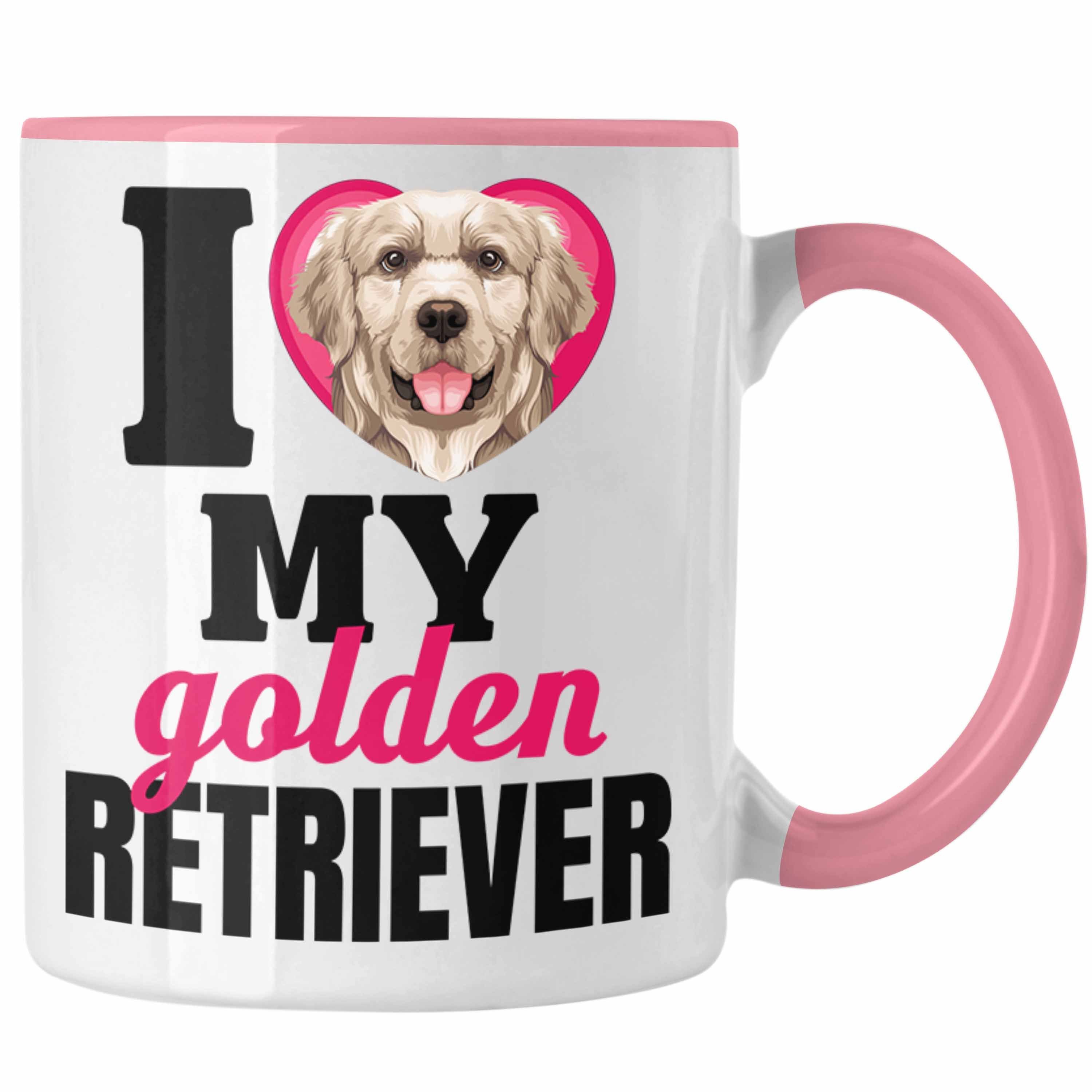 Trendation Tasse Golden Retriever Besitzerin Tasse Geschenk Lustiger Spruch Geschenkide Rosa