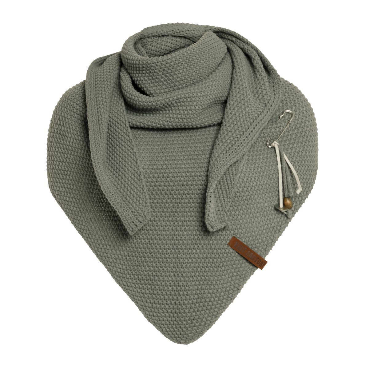 Knit Factory Strickschal Coco Dreiecksschal Urban Green, (1-St), Schal Halstuch Dreiecksschal Tuch Strickmode